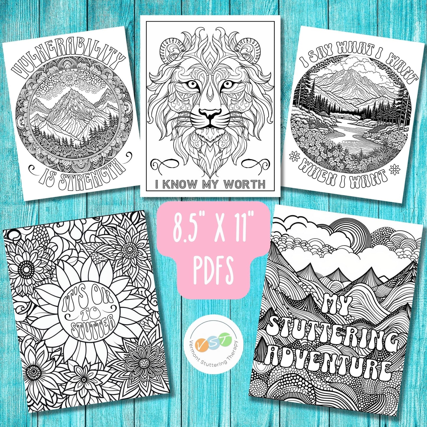 35 Stuttering Positive Affirmations Coloring Pages for Adults who Stutter