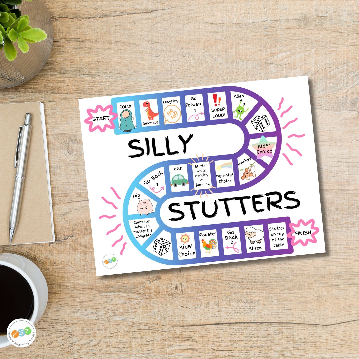 Digital Silly Stuttering Printable Game Board