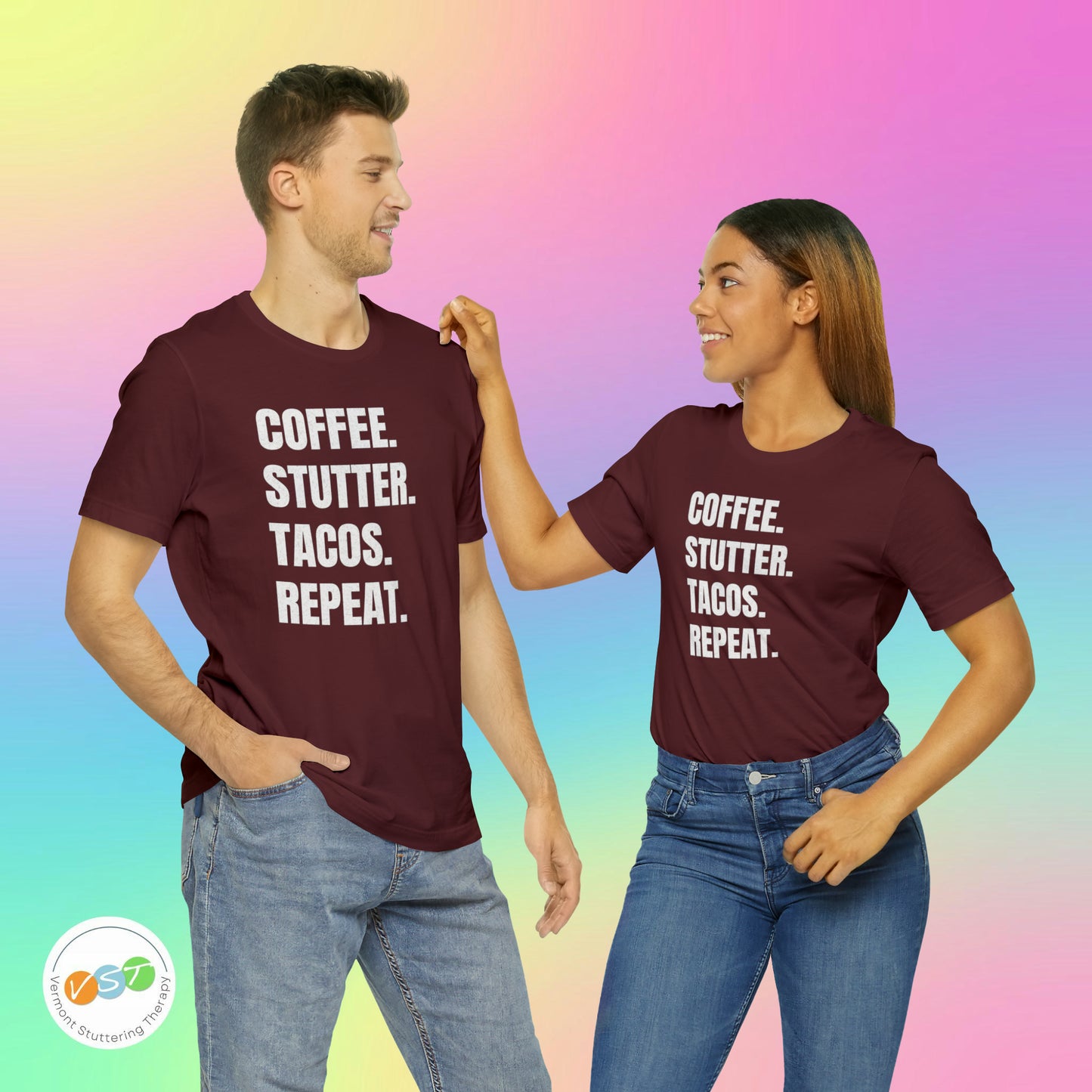 Coffee. Stutter. Tacos. Repeat. T-shirt