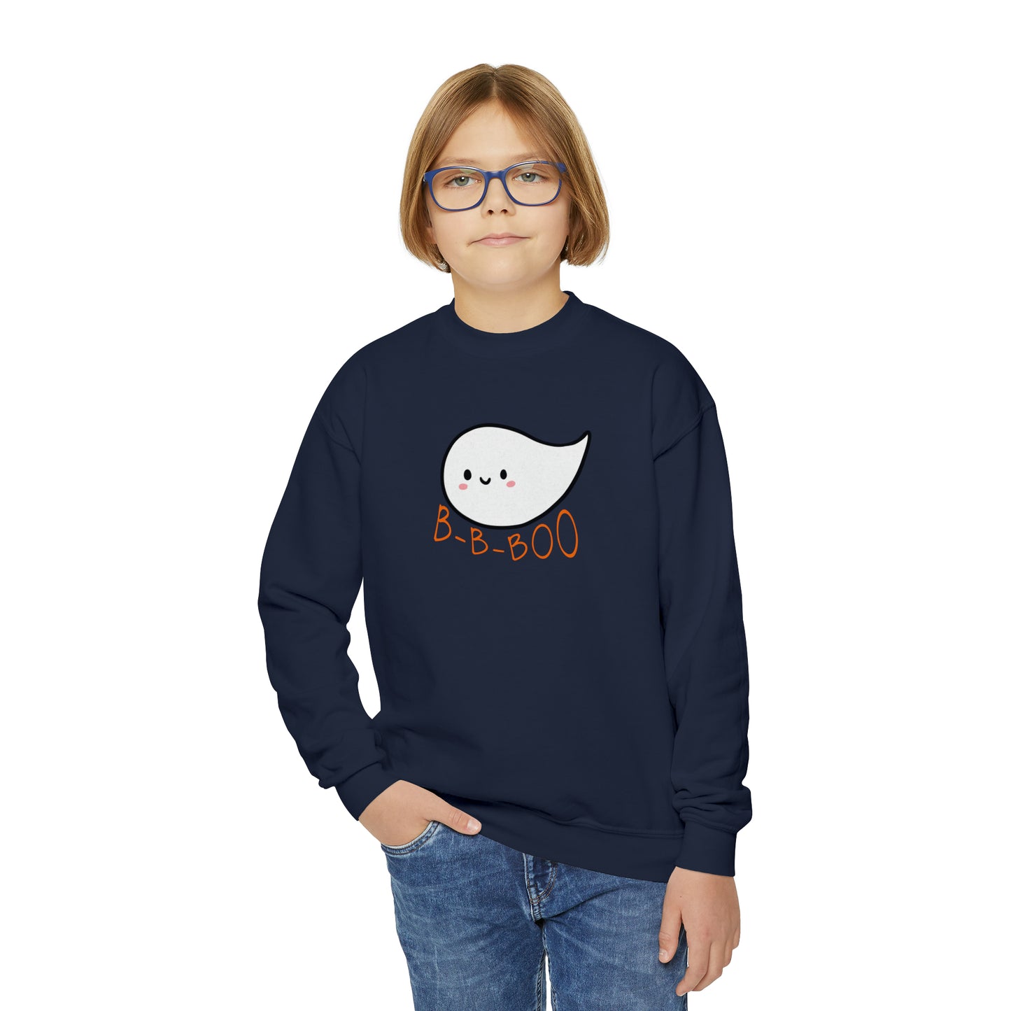 Halloween Stutter Ghost B-B-Boo Youth Sweatshirt