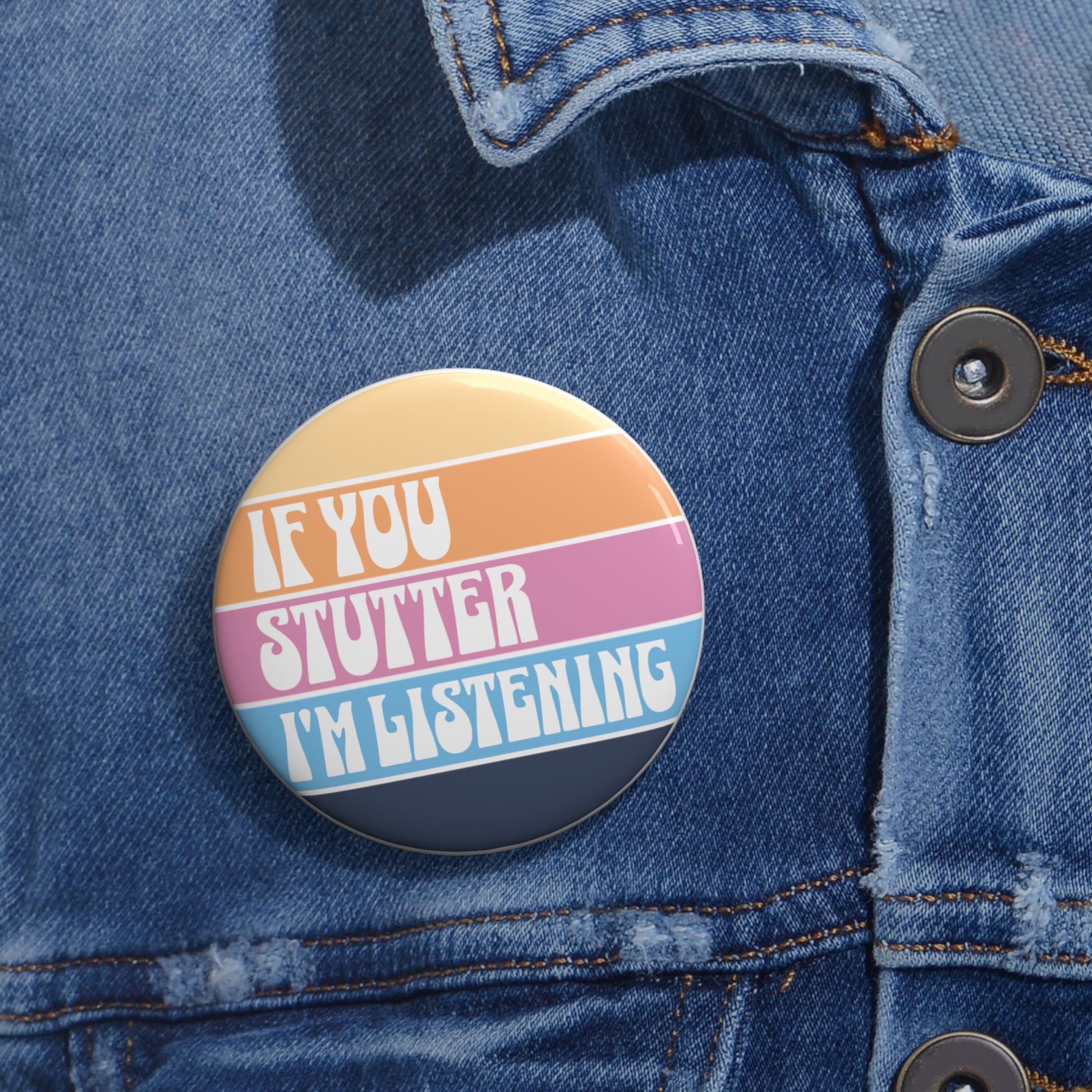 Stuttering Ally Advocacy Pin Button - Normalize Stuttering Challenge #normalizestutteringchallenge