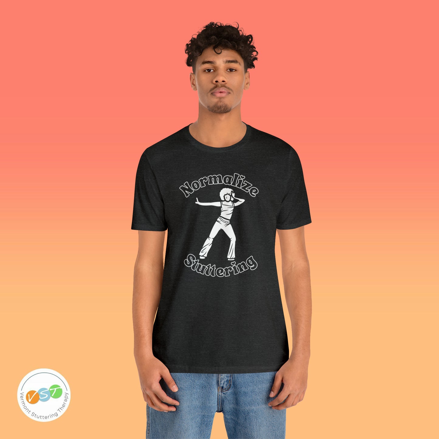 Disco Normalize Stuttering 70s Black and White Tshirt