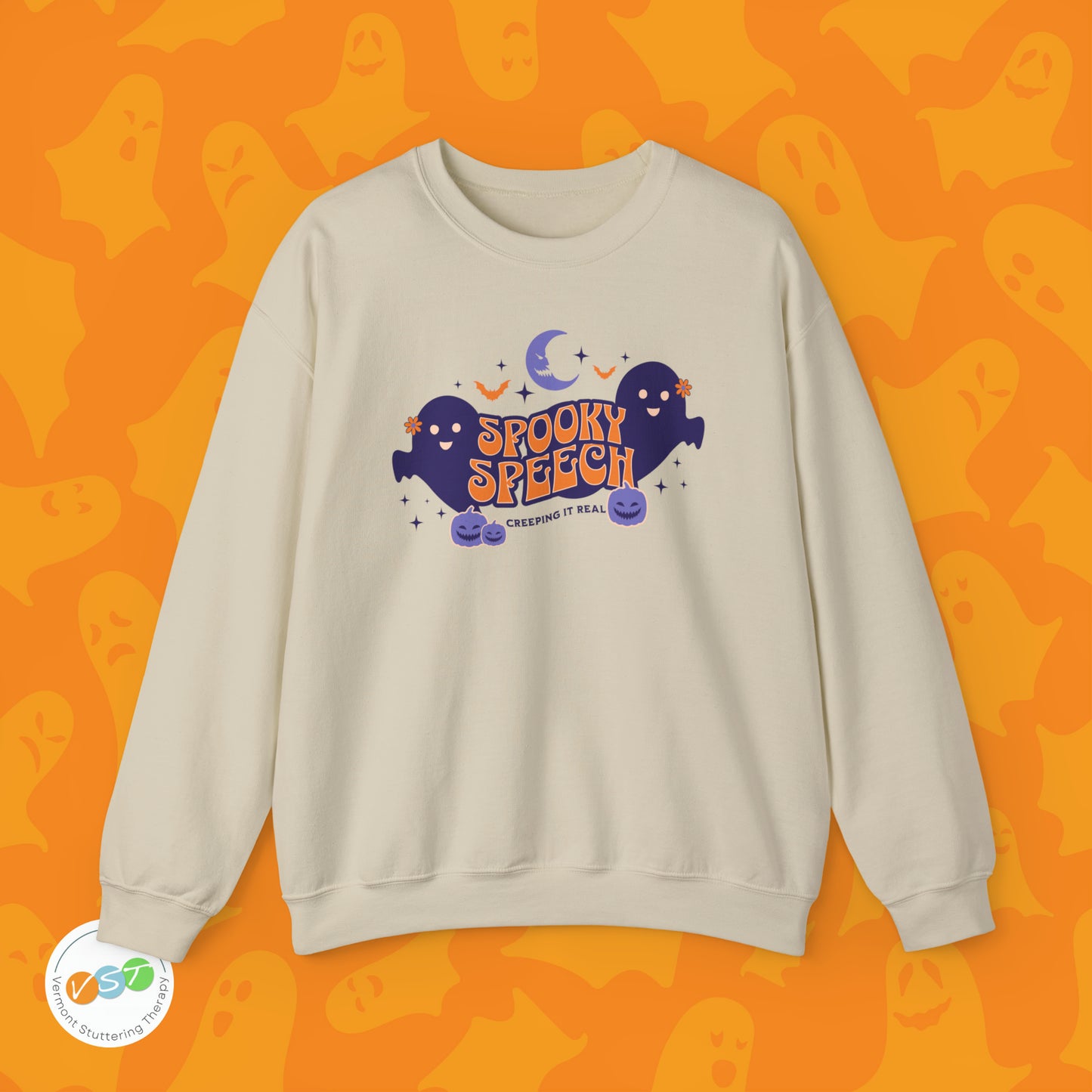 SLP Spooky Speech Creeping It Real Halloween Sweatshirt