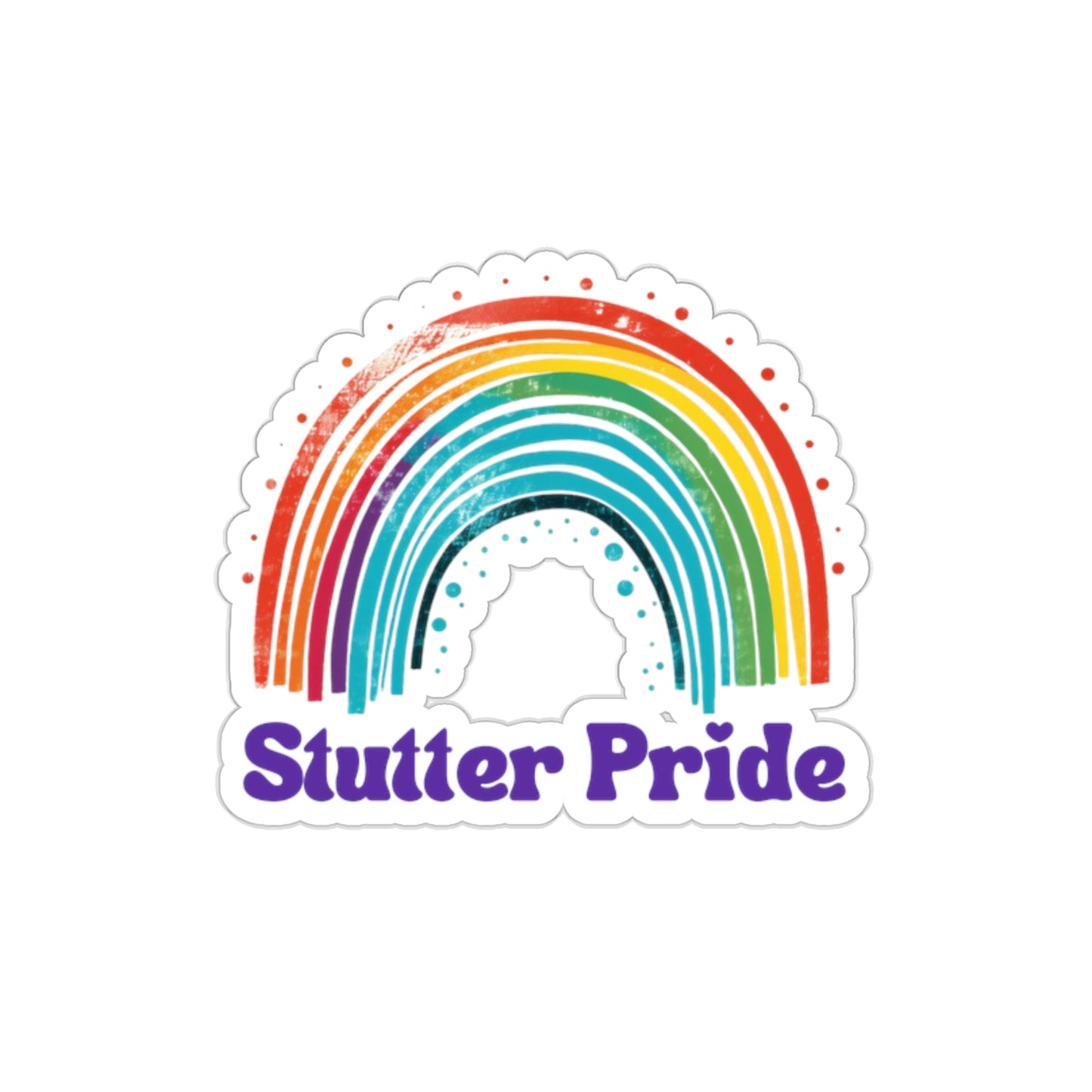 Stutter Pride Rainbow Die-Cut Vinyl Matte Sticker