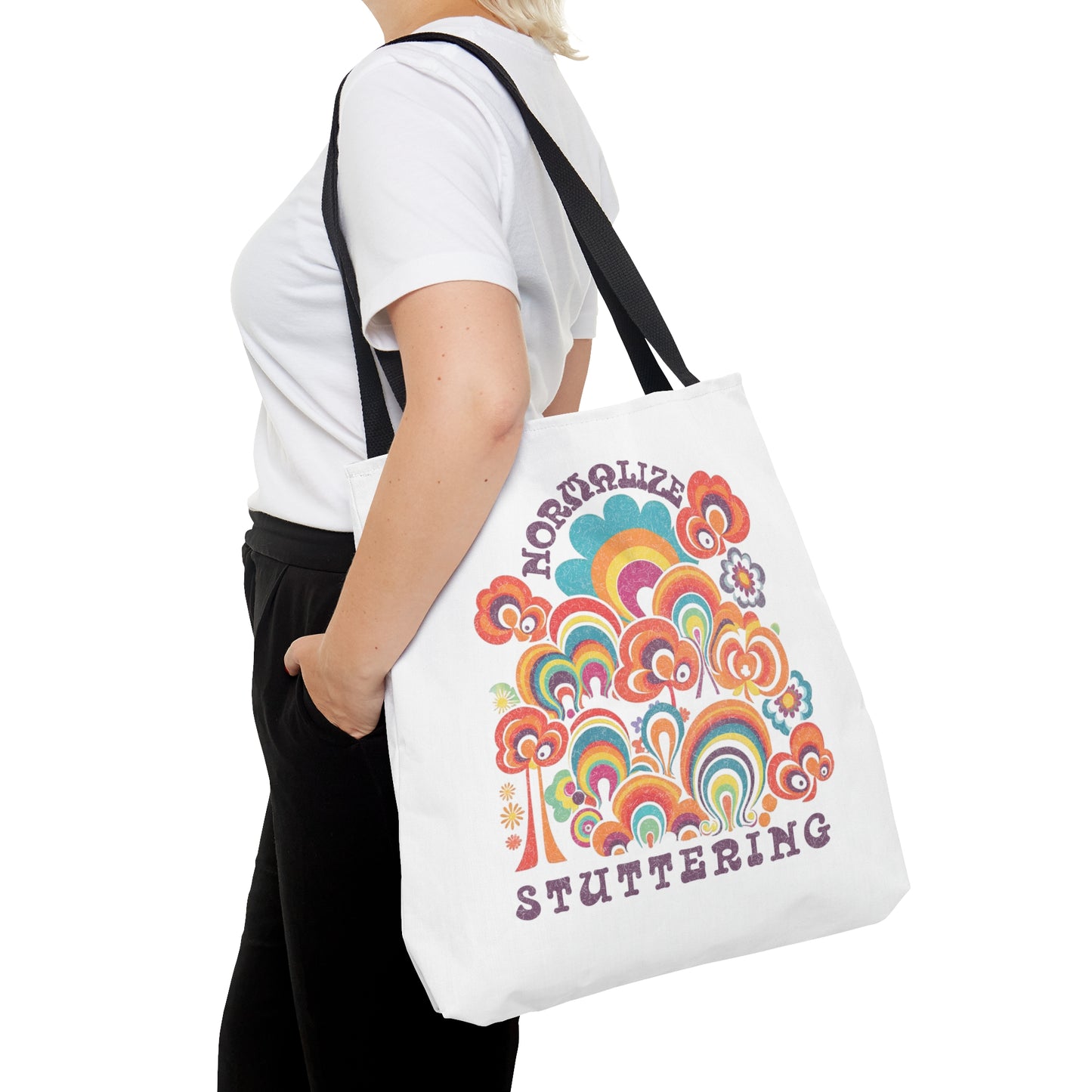 Normalize Stuttering Groovy Retro Funky 70s Tote Bag