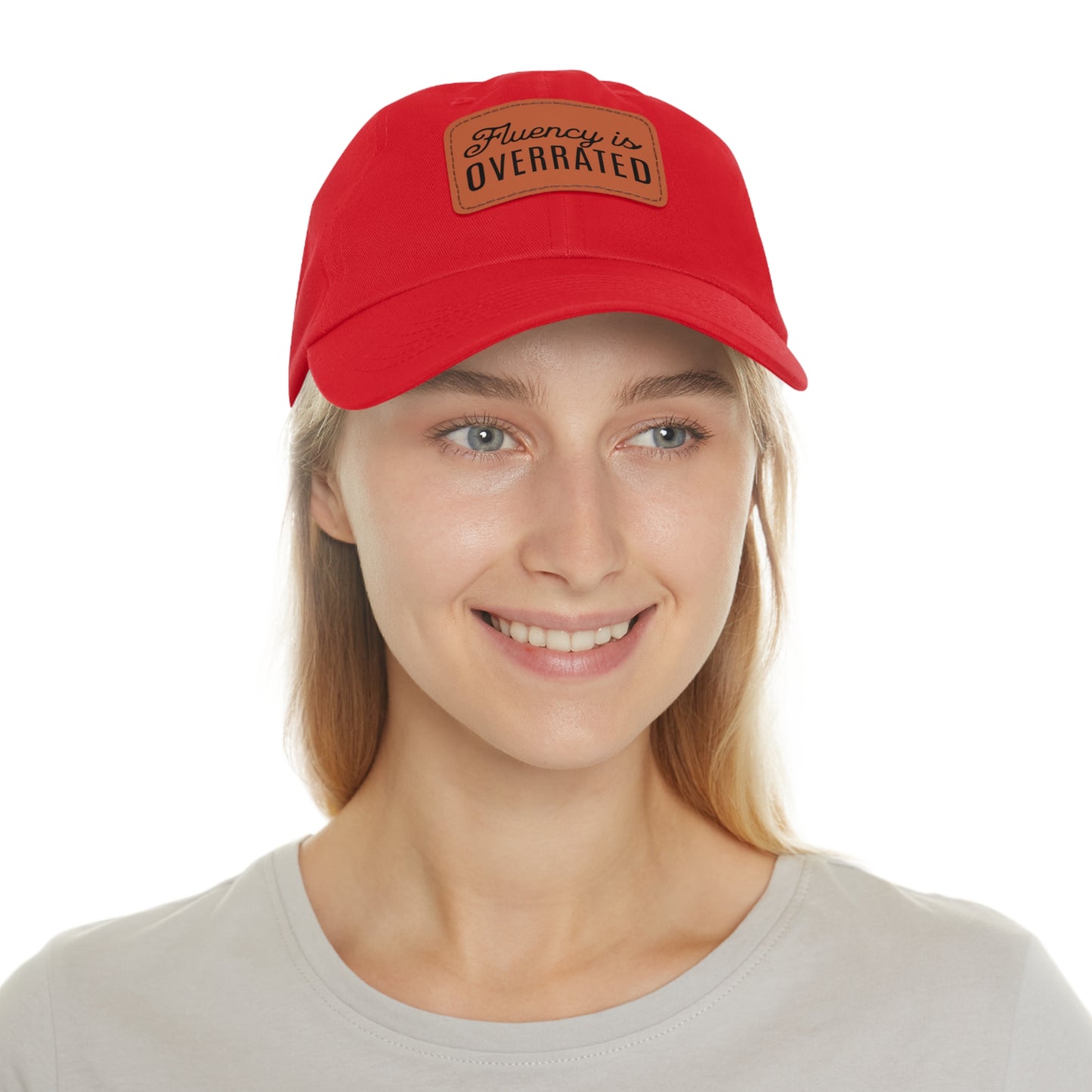 Fluency is Overrated Stuttering Hat with Leather Patch