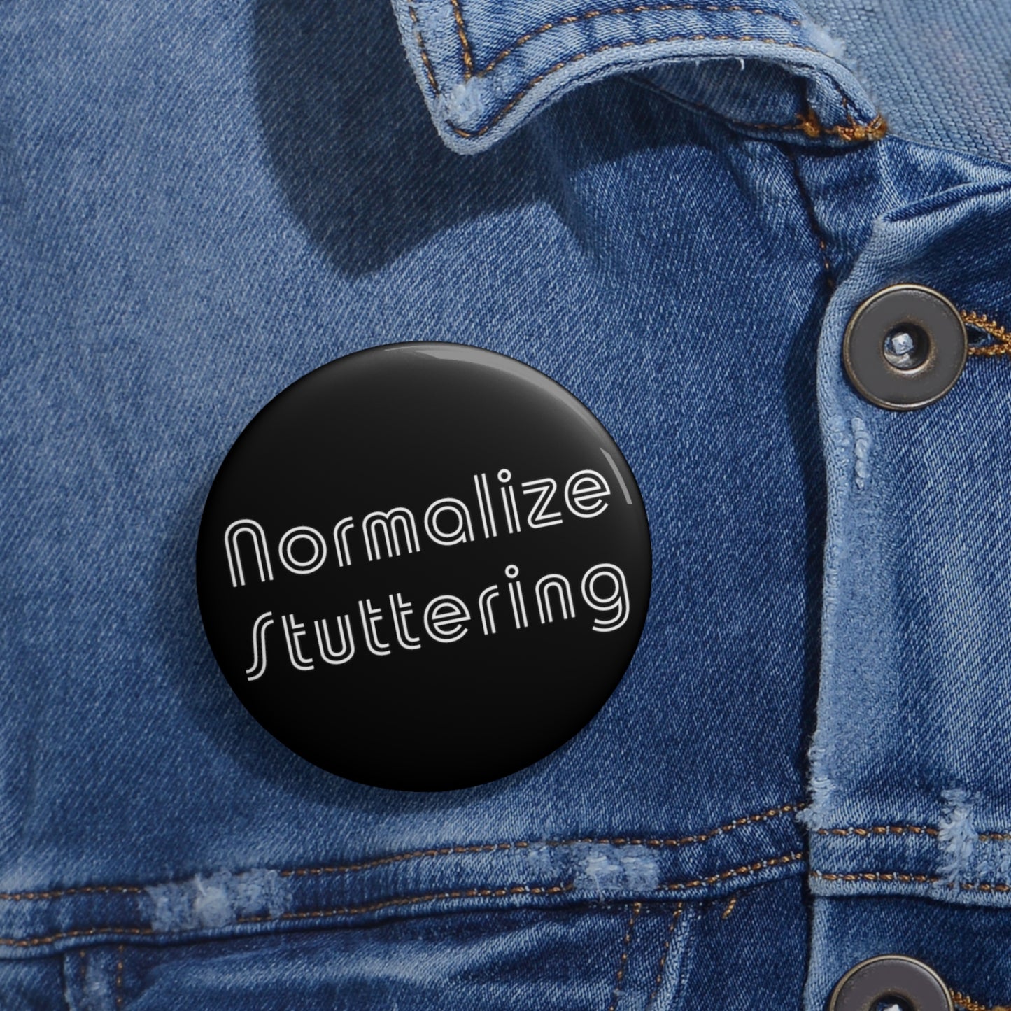 Normalize Stuttering Retro Pin Button 1.25" 2.25" or 3"