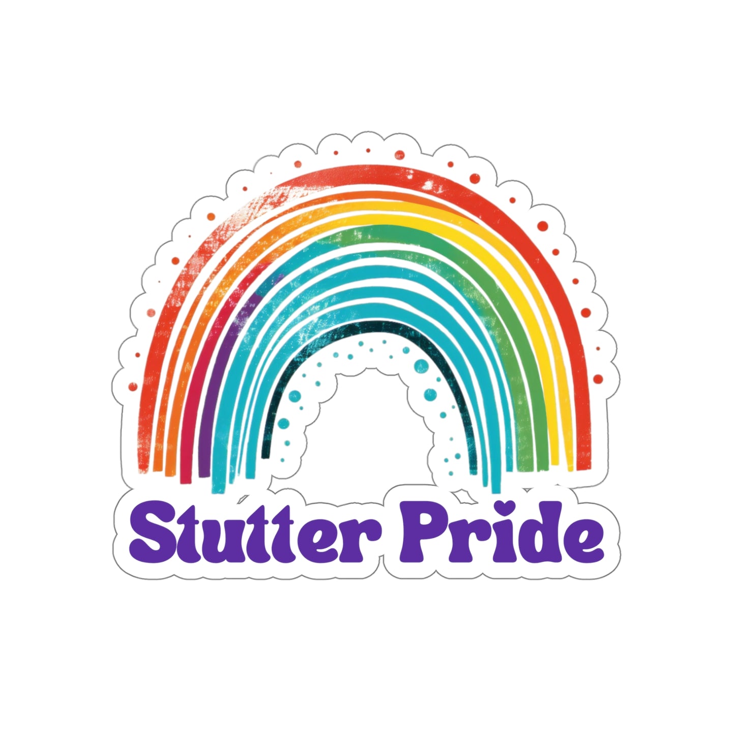 Stutter Pride Rainbow Die-Cut Vinyl Matte Sticker