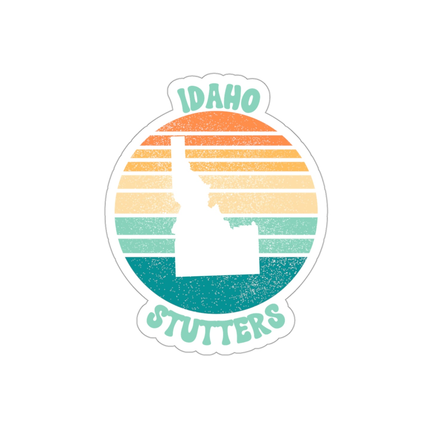 Idaho Stutters Retro Sun Sticker, 3", 4", 5" or 6"