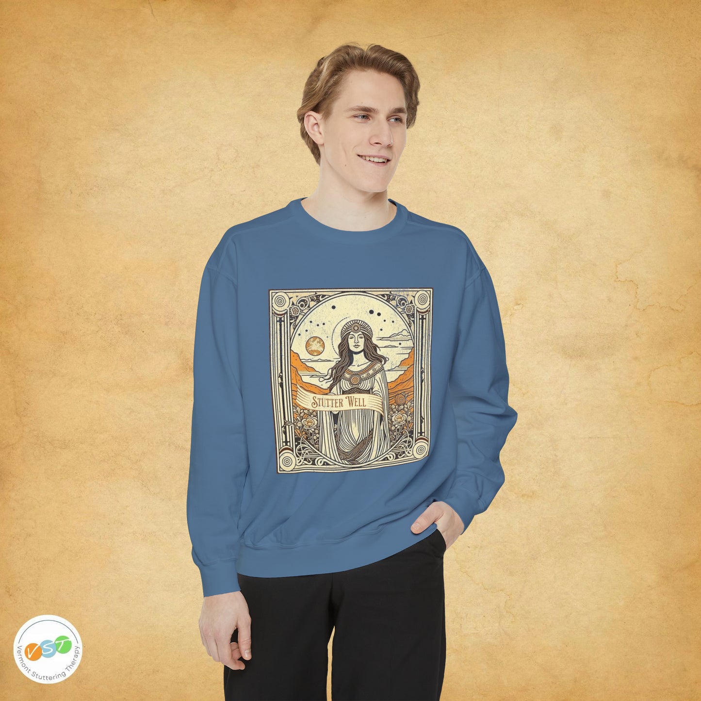 Celestial Tarot Comfort Colors Unisex Stuttering Sweatshirt