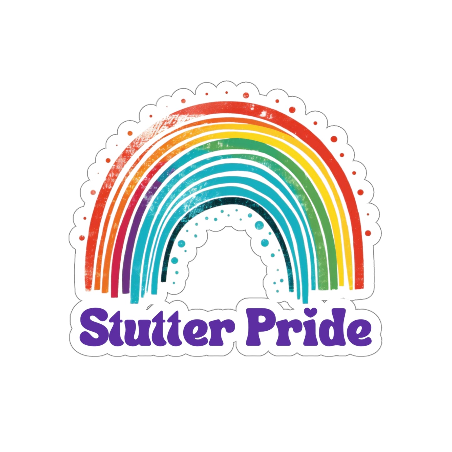 Stutter Pride Rainbow Die-Cut Vinyl Matte Sticker