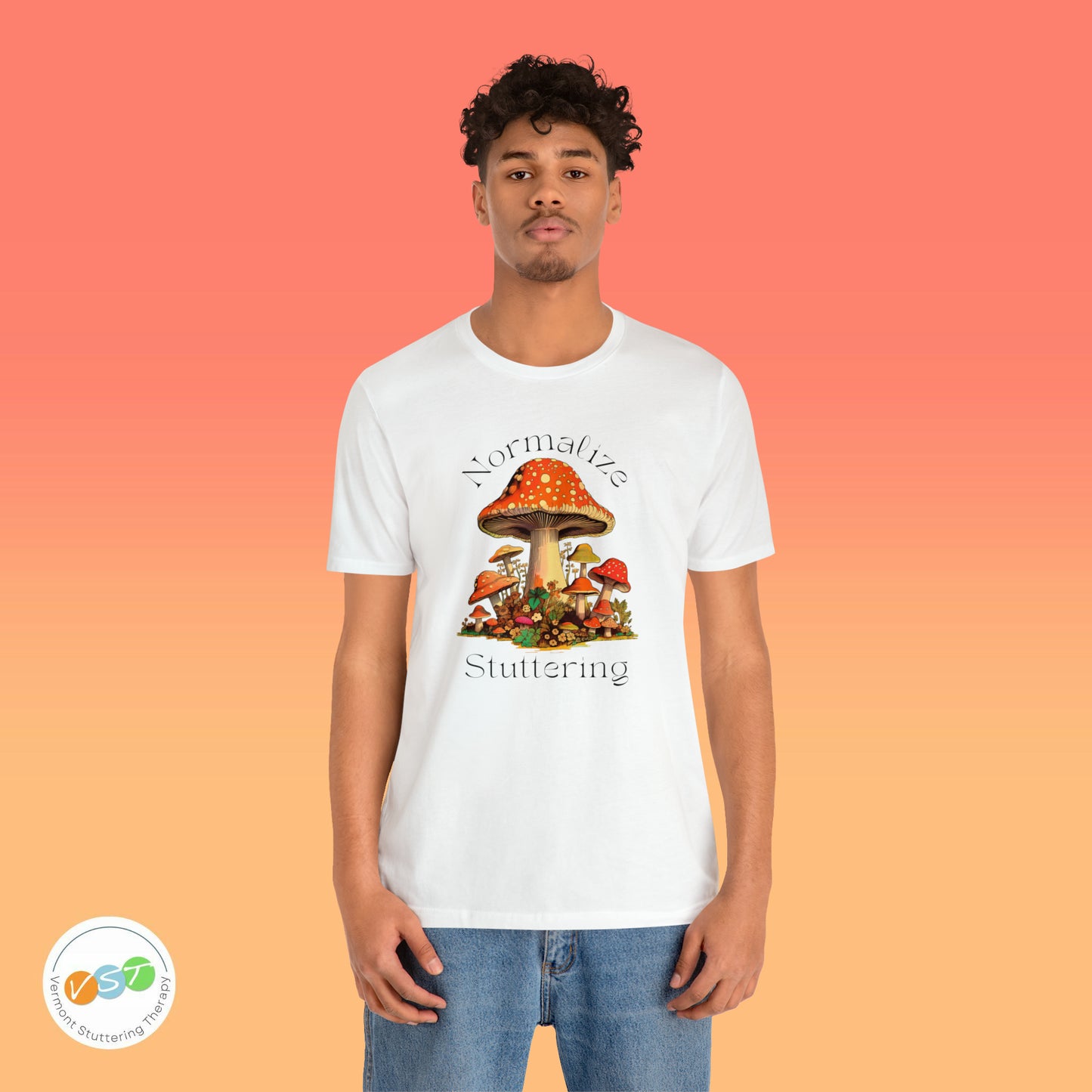 Normalize Stuttering 70s Groovy Mushroom T-shirt