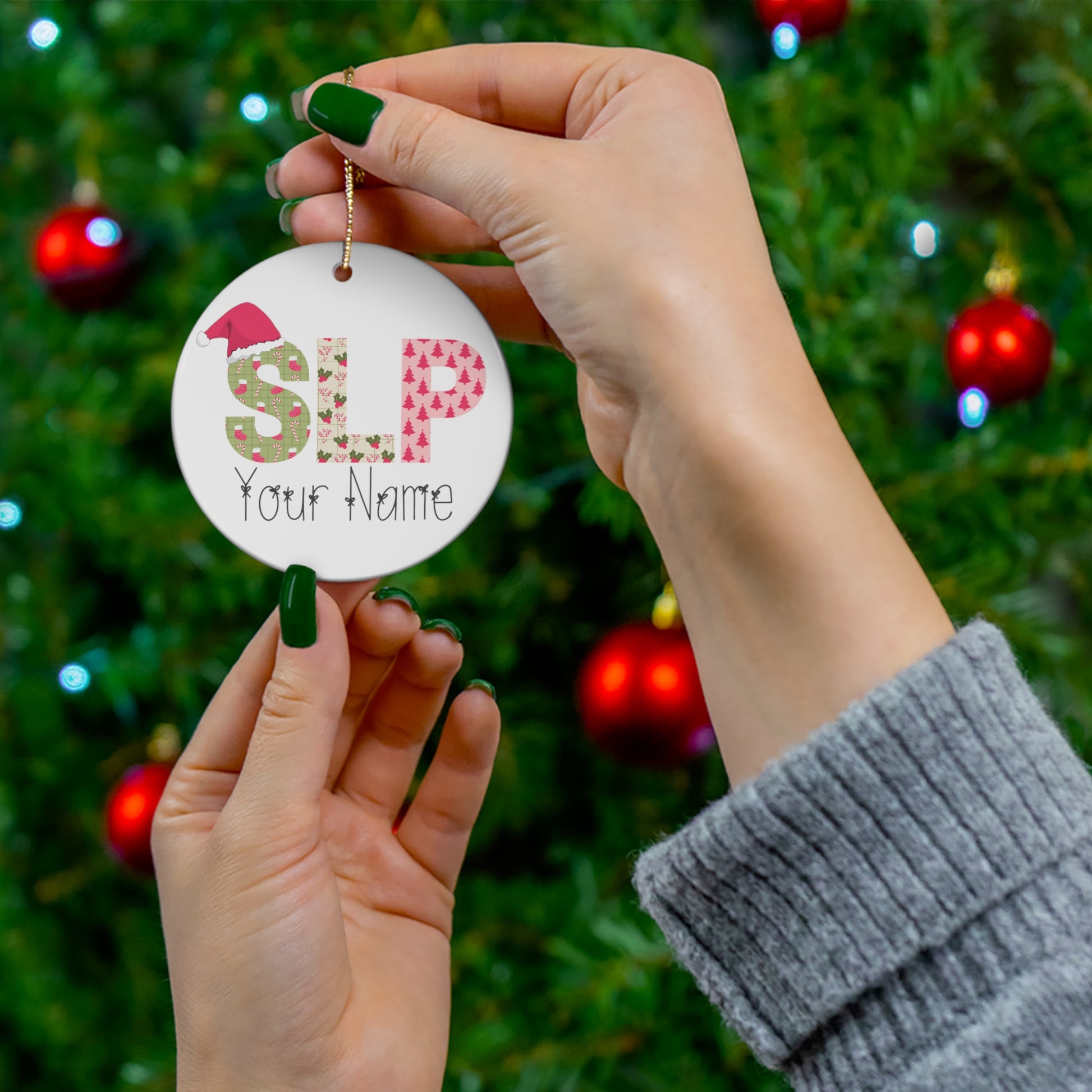 Custom Name SLP Christmas Ornament Gift