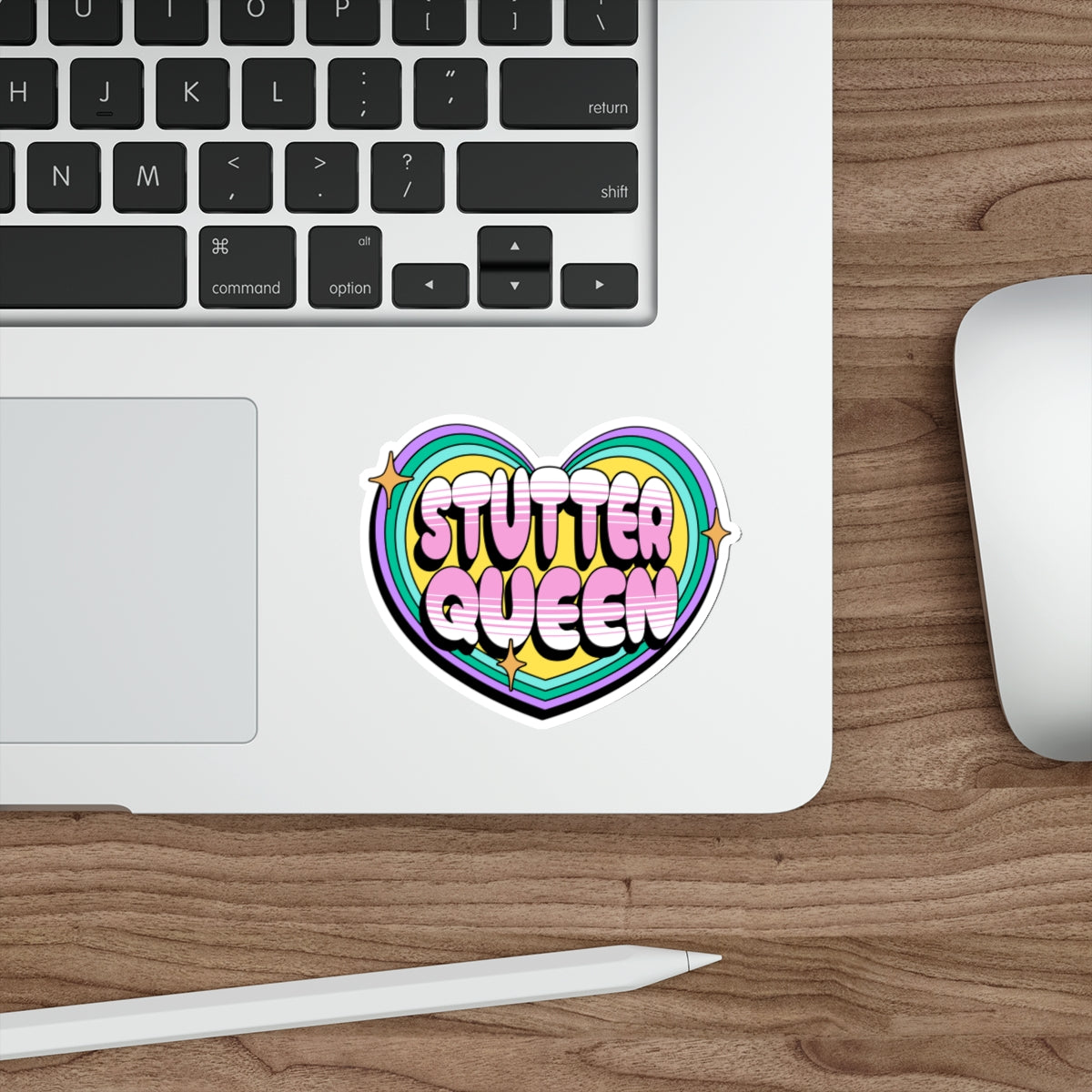 Cute Heart Stutter Queen Sticker for Woman Who Stutters