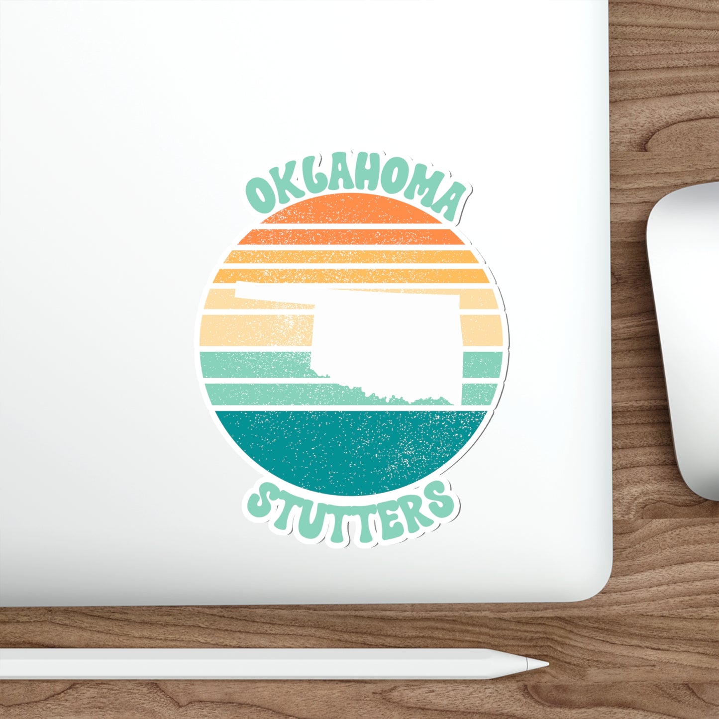 Oklahoma Stutters Retro Sun Sticker, 3", 4", 5" or 6"