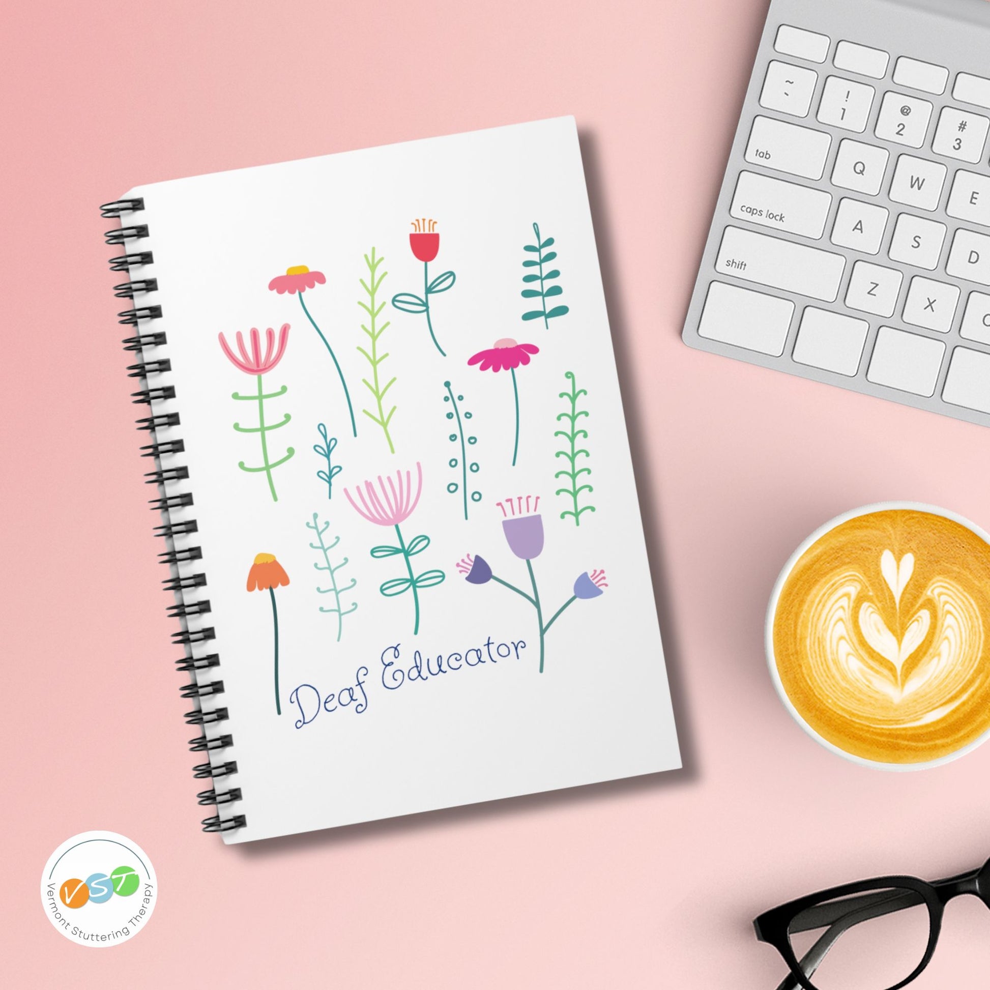 Deaf Educator Floral Notebook - 118 pages