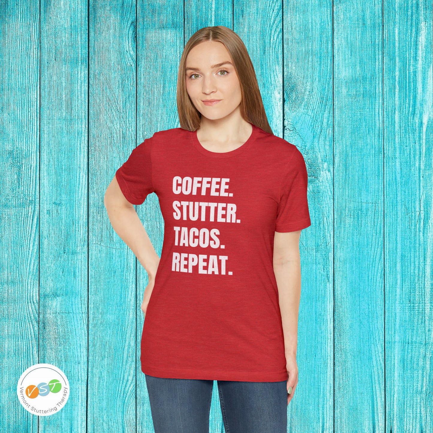 Coffee. Stutter. Tacos. Repeat. T-shirt