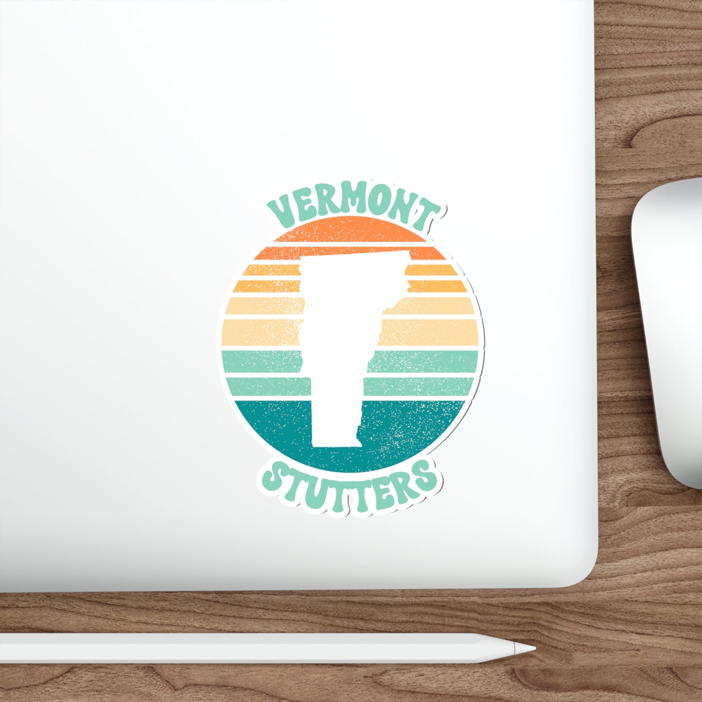 Vermont Stutters Retro Sun Sticker, 3", 4", 5" or 6"