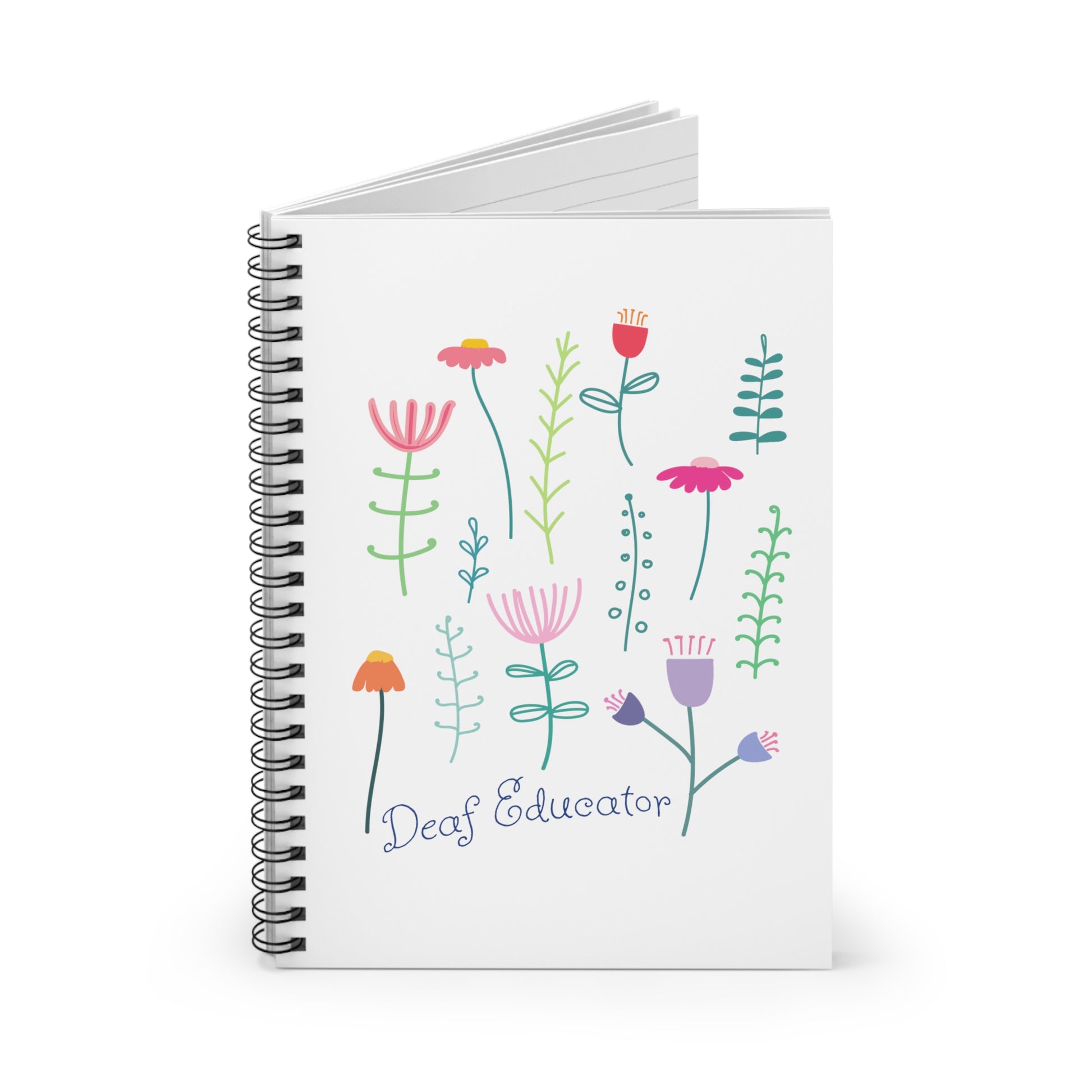 Deaf Educator Floral Notebook - 118 pages