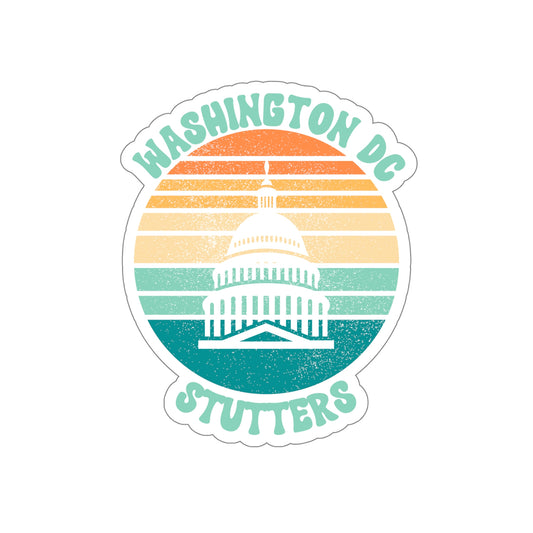 Washington D.C. Stutters Retro Sun Sticker, 3", 4", 5" or 6"