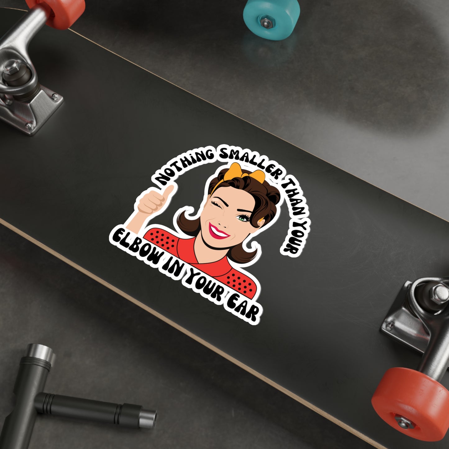 Nothing Smaller Than Your Elbow in Your Ear Retro Audiologist Sticker