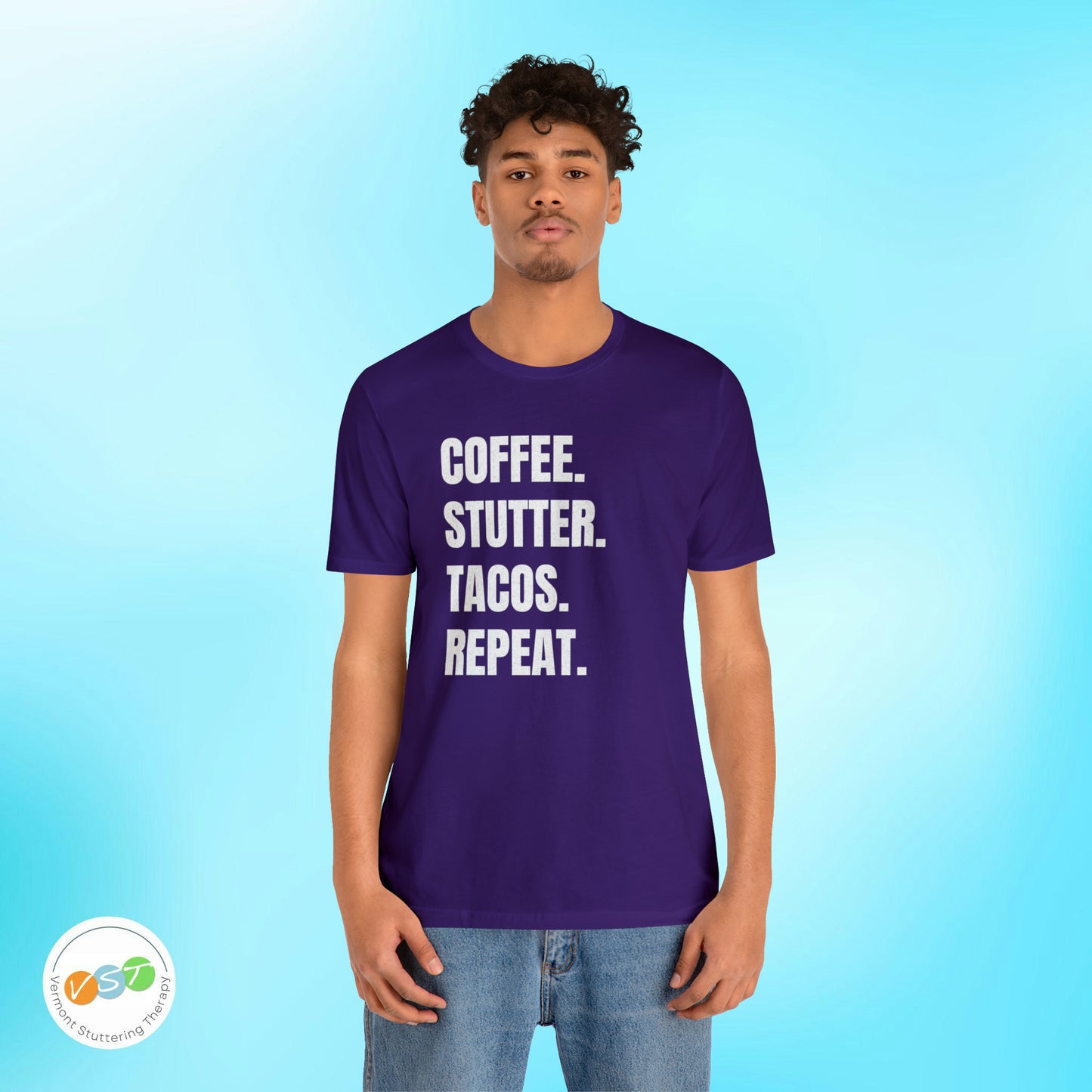 Coffee. Stutter. Tacos. Repeat. T-shirt