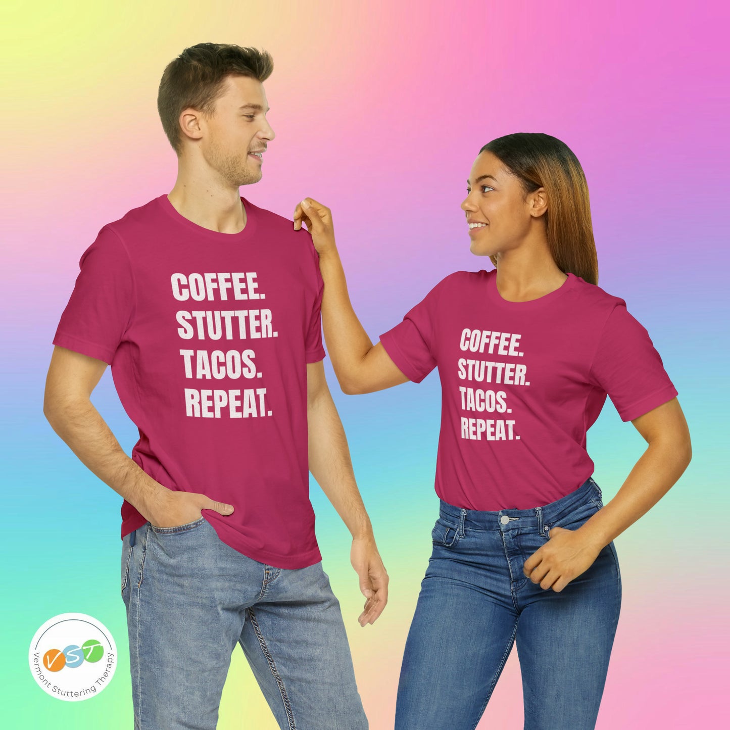 Coffee. Stutter. Tacos. Repeat. T-shirt