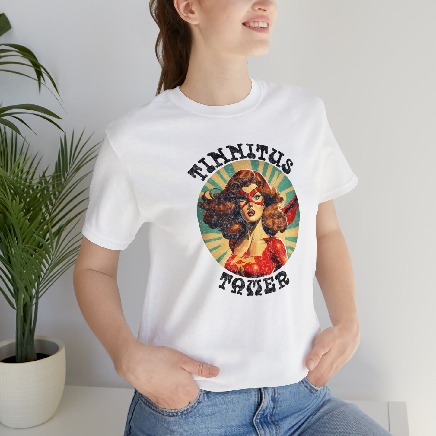 Tinnitus Tamer Pulp Art Superhero Comic Audiology Tshirt