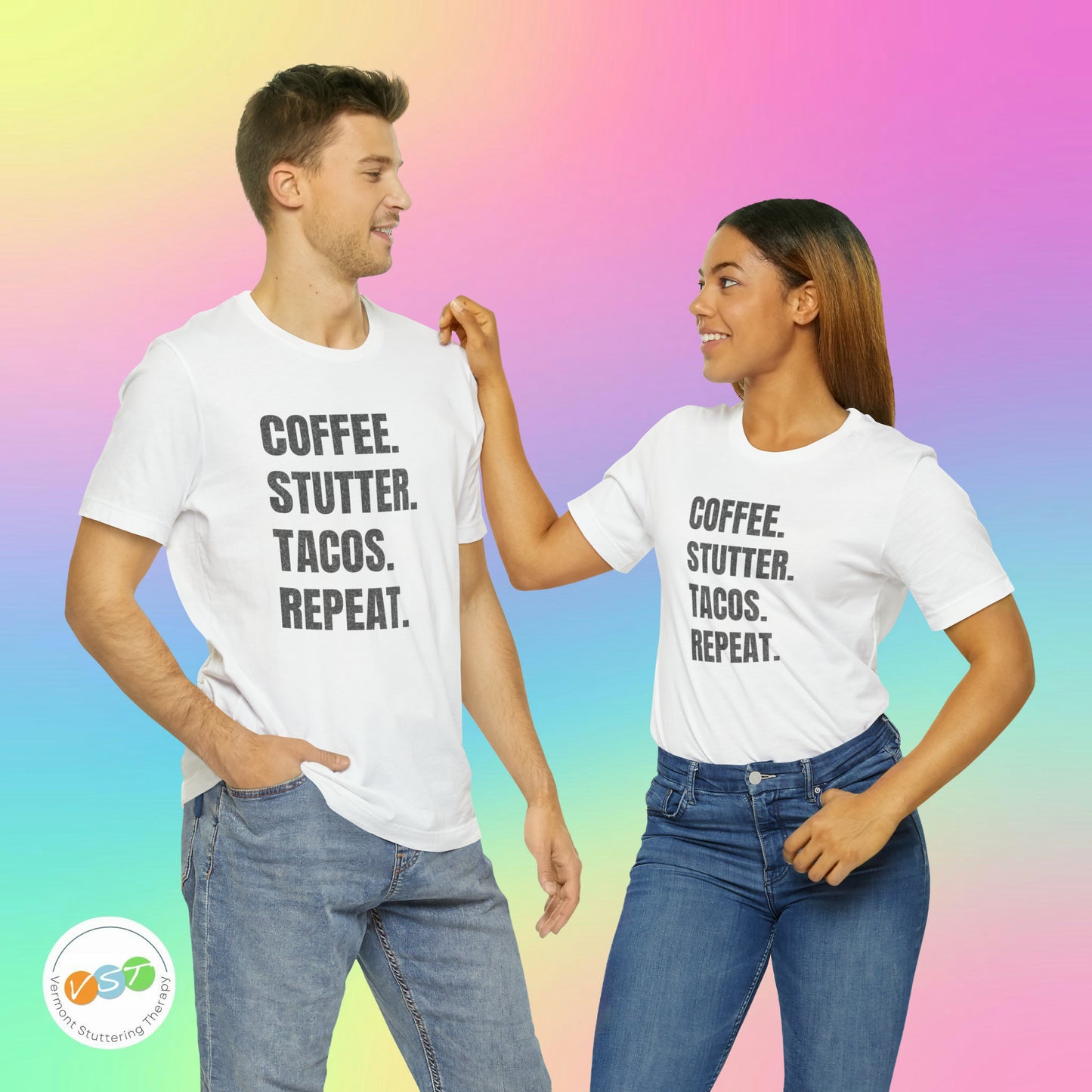 Coffee. Stutter. Tacos. Repeat. T-shirt