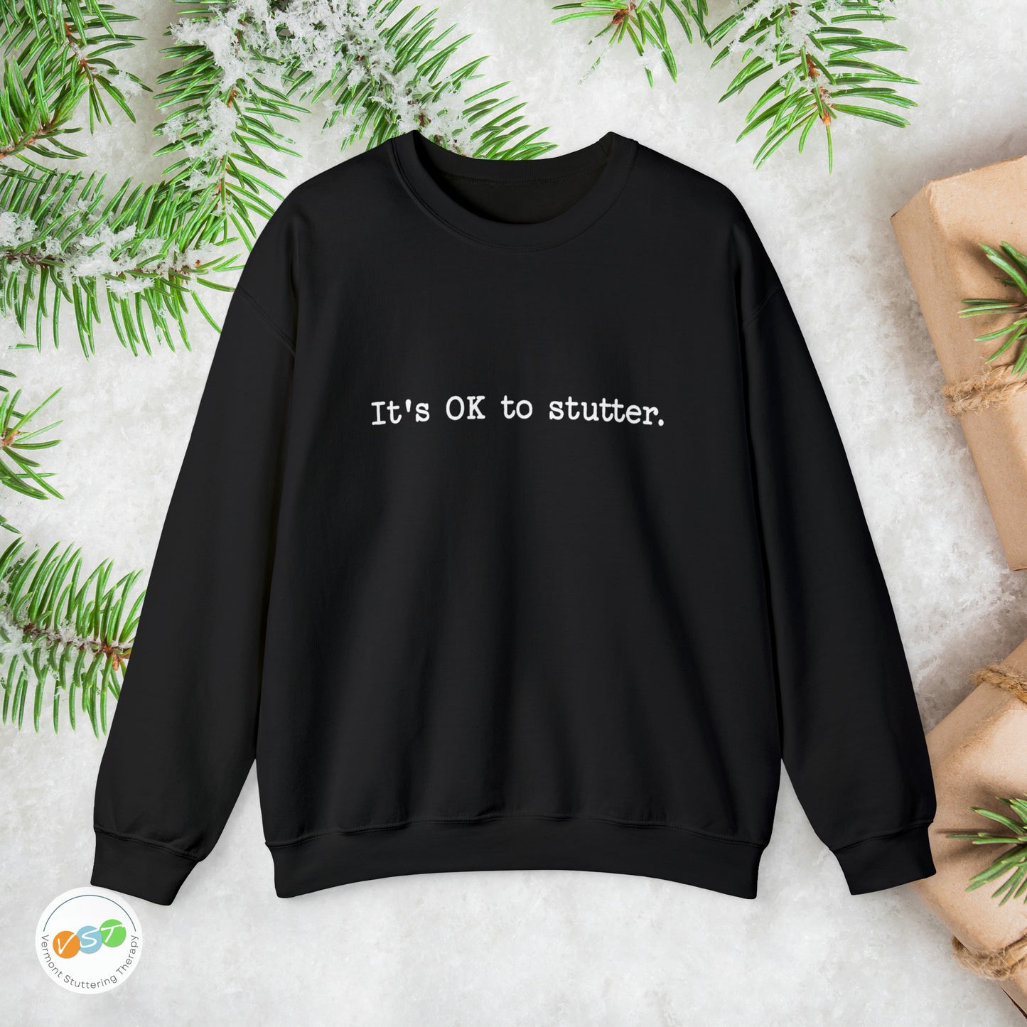 It's OK to Stutter Minimalist Sweatshirt, Unisex