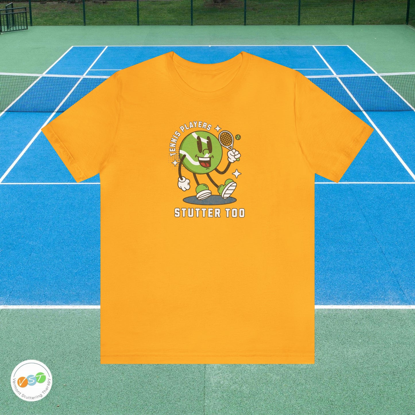 Tennis Players Stutter Too Retro Tennis T-shirt