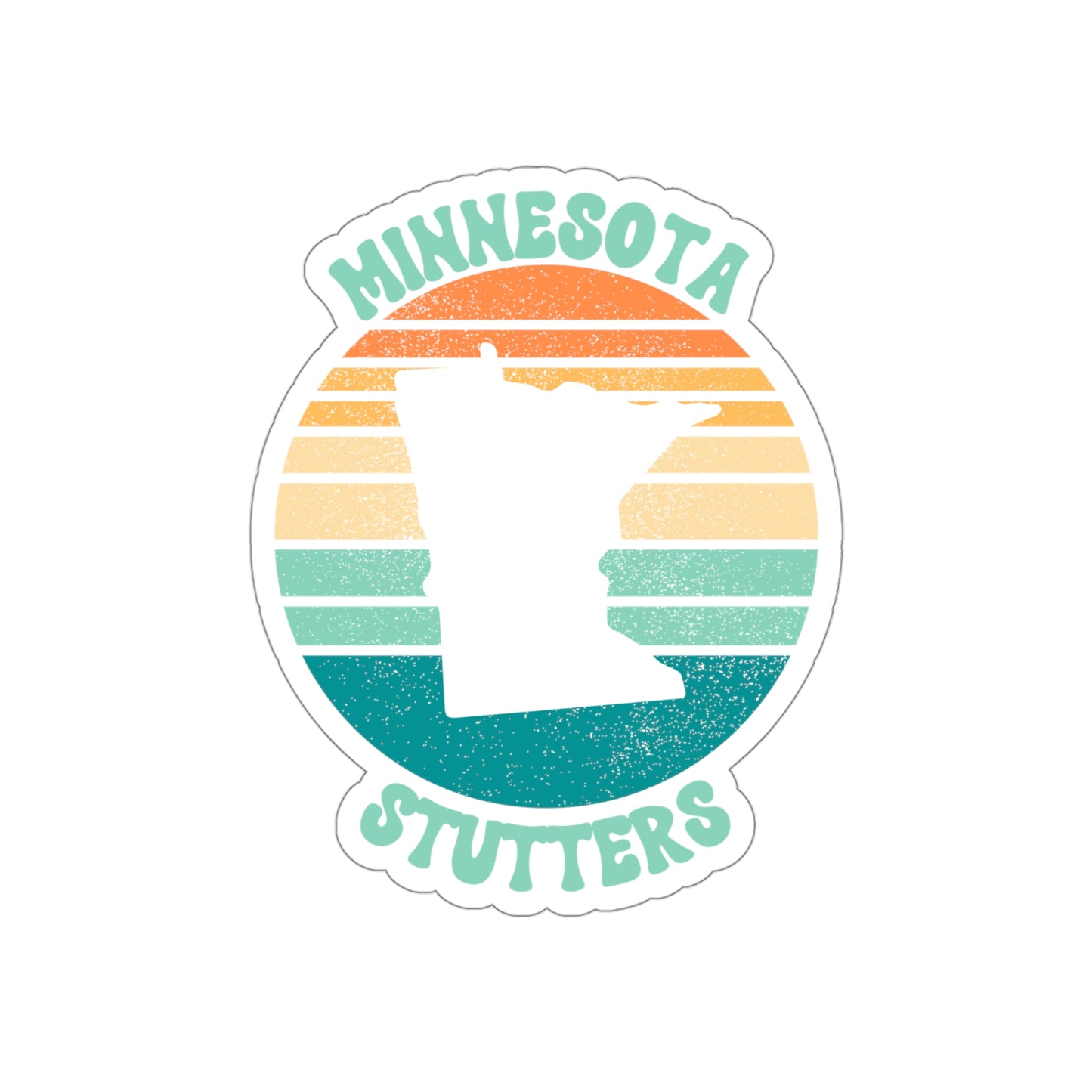 Minnesota Stutters Retro Sun Sticker, 3", 4", 5" or 6"