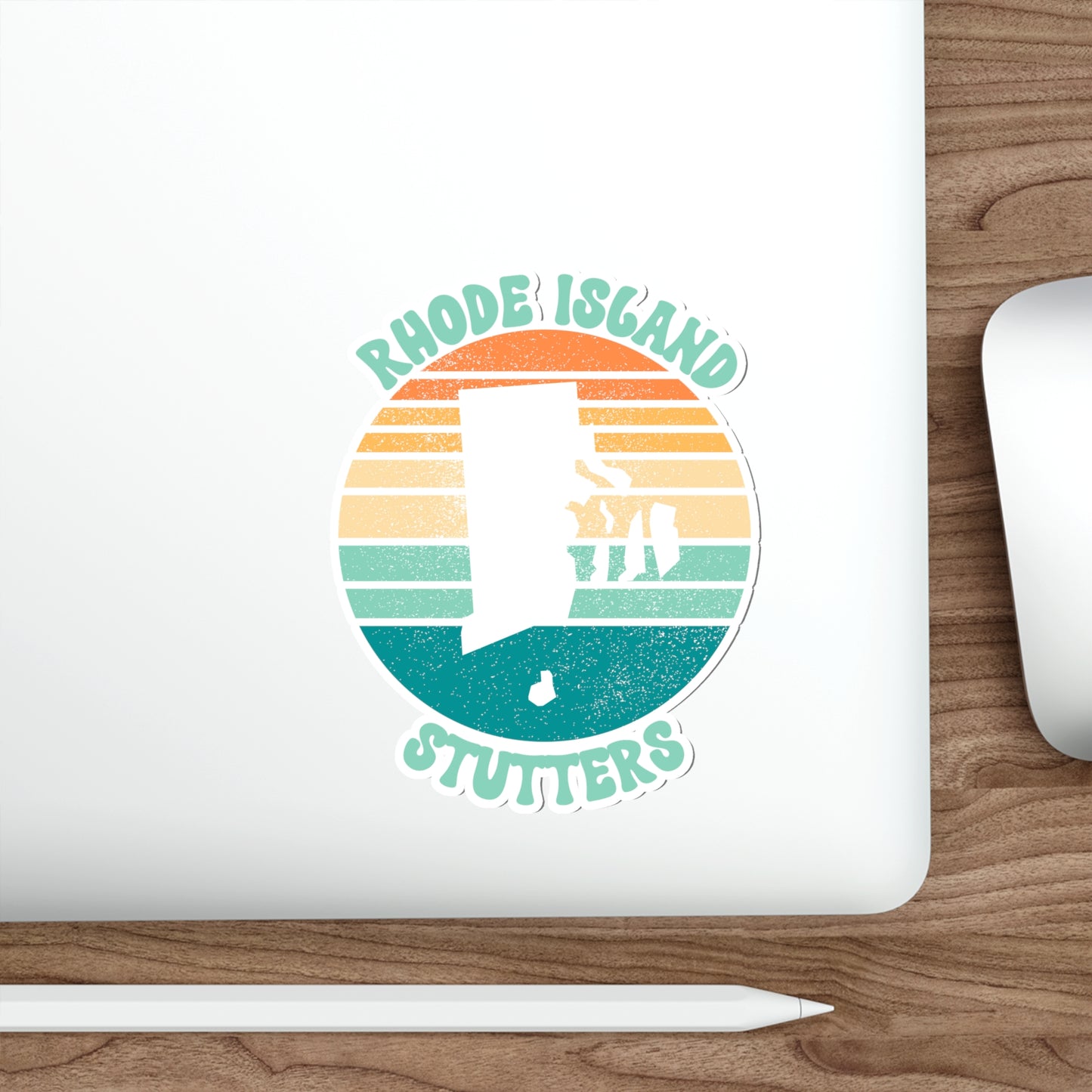 Rhode Island Stutters Retro Sun Sticker, 3", 4", 5" or 6"