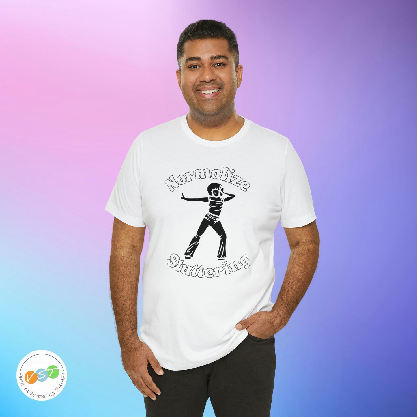 Disco Normalize Stuttering 70s Black and White Tshirt