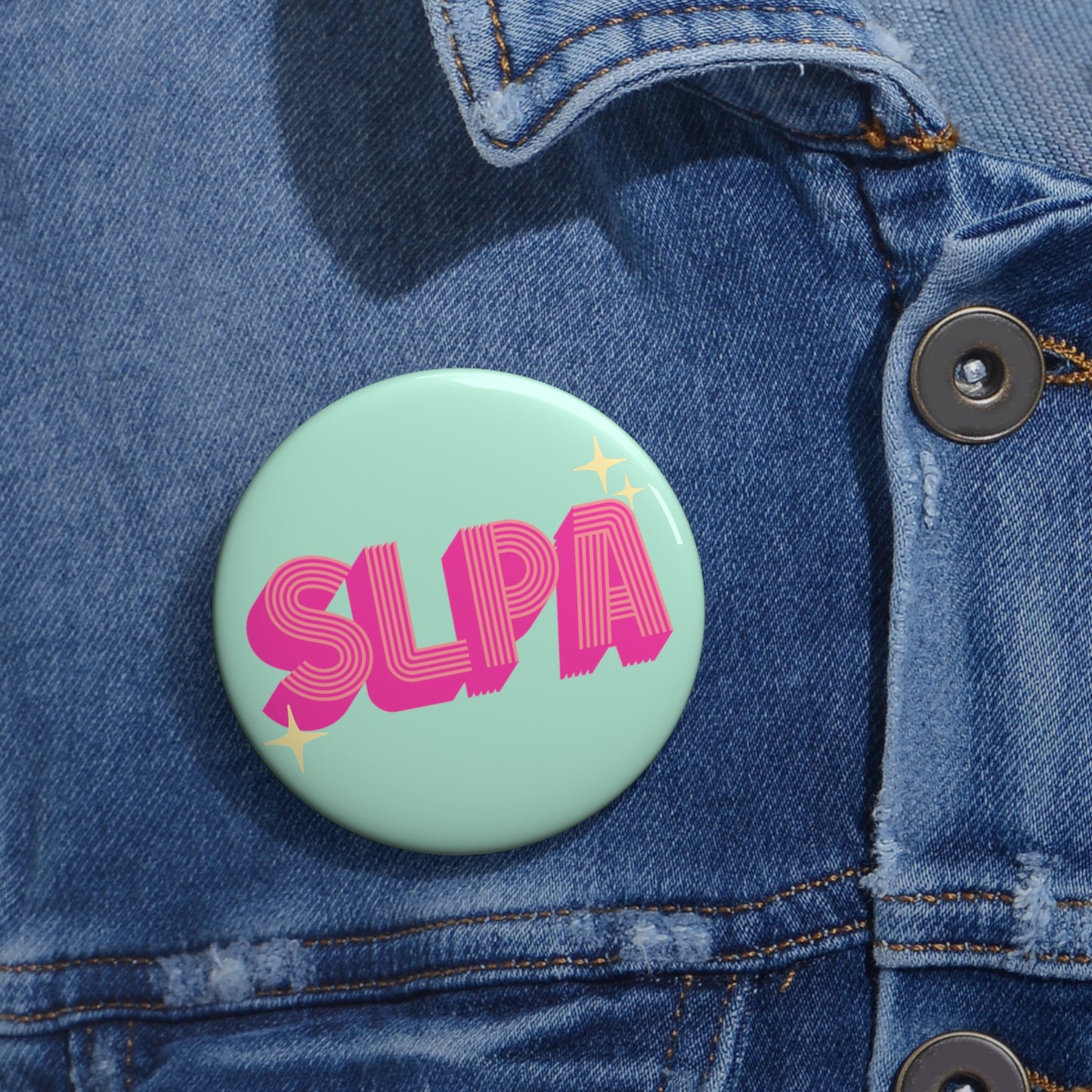 SLPA Retro Button for Speech-Language Pathology Assistant, 1.25" 2.25" or 3"