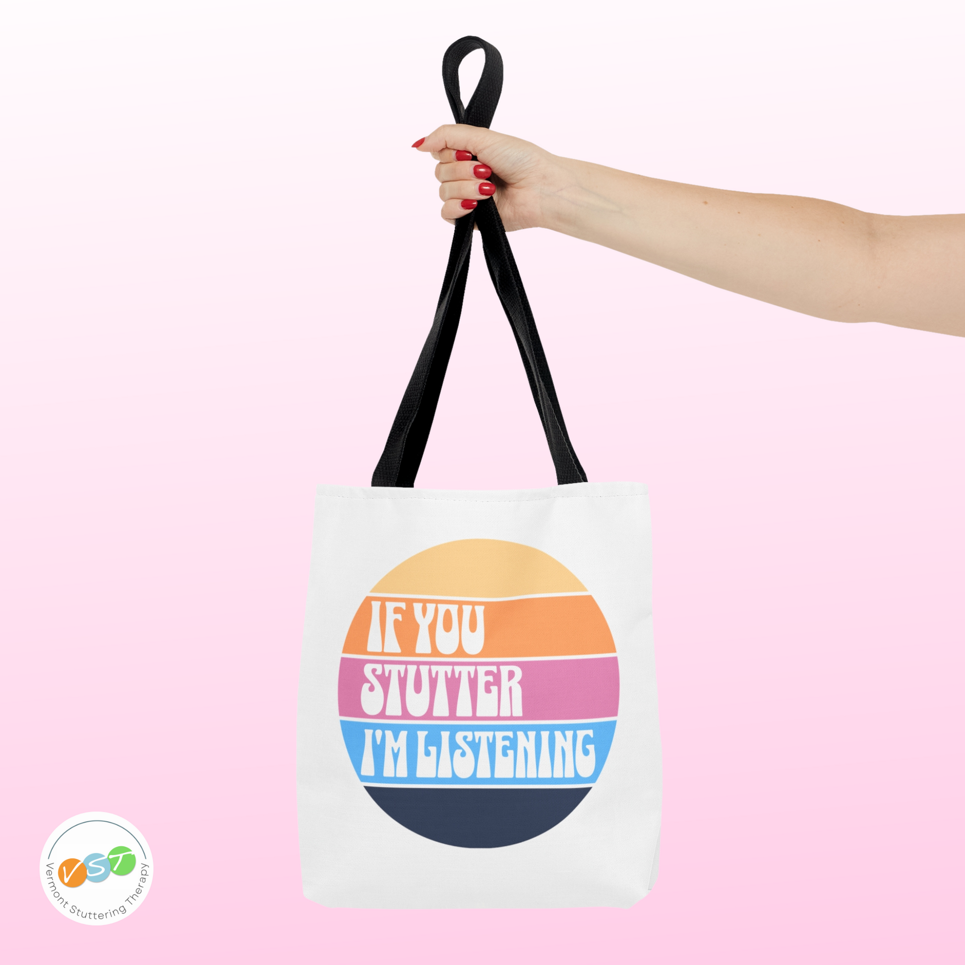 Stuttering Ally If you Stutter, I'm Listening Tote Bag - Normalize Stuttering Challenge