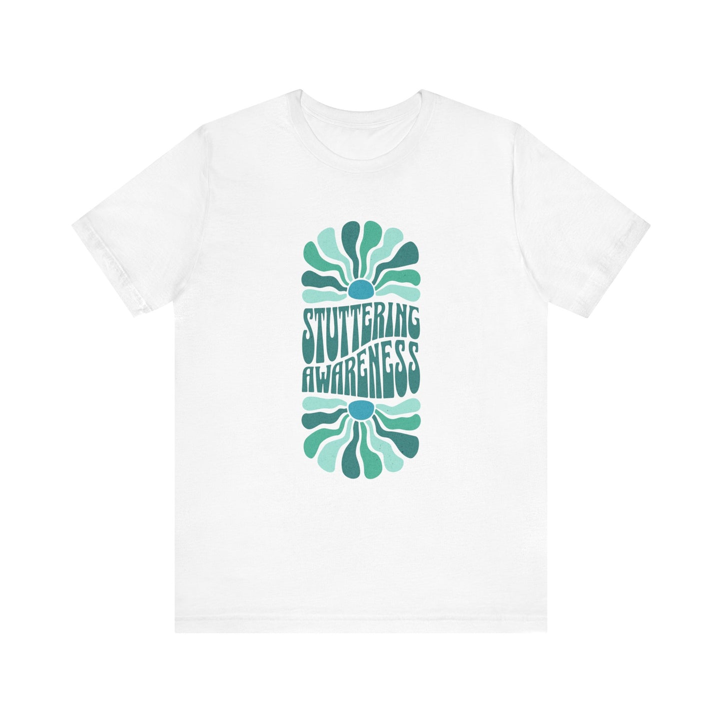 Sea Green Stuttering Awareness Retro Sun Tshirt