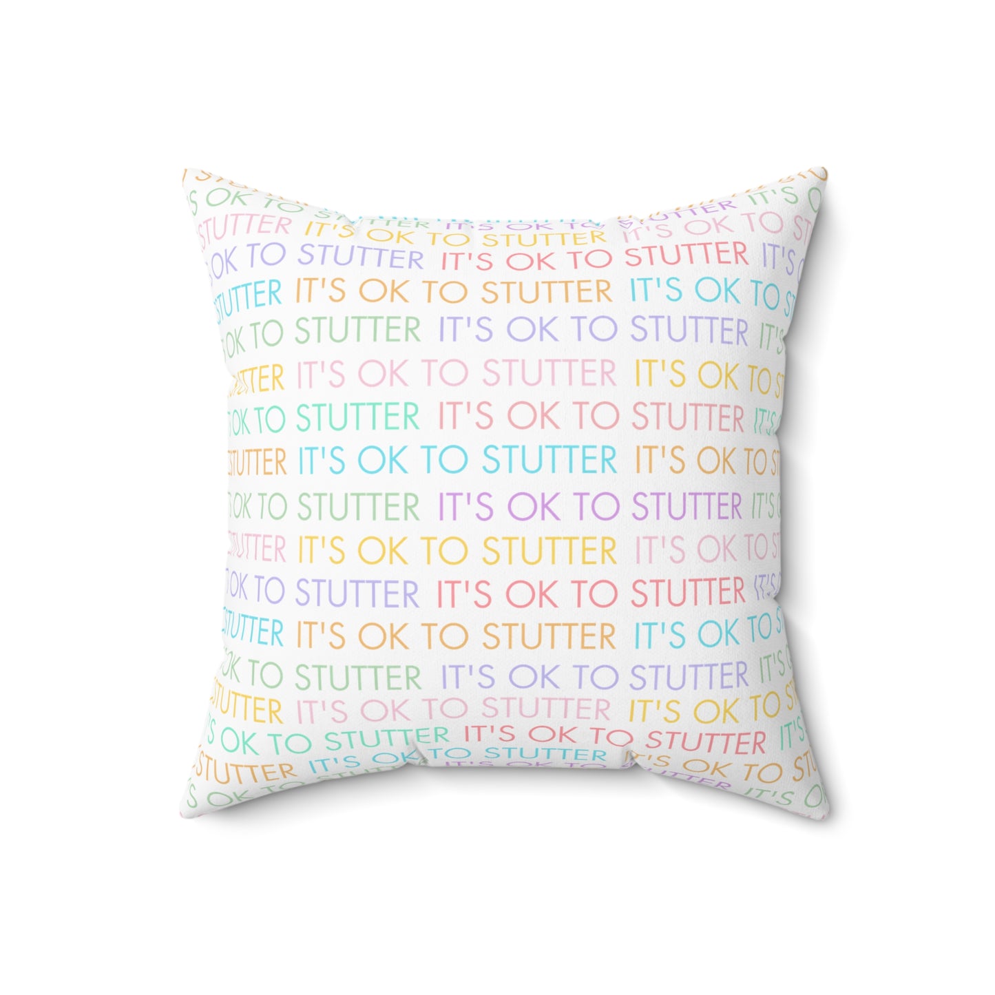 White - It's OK to Stutter Pillow