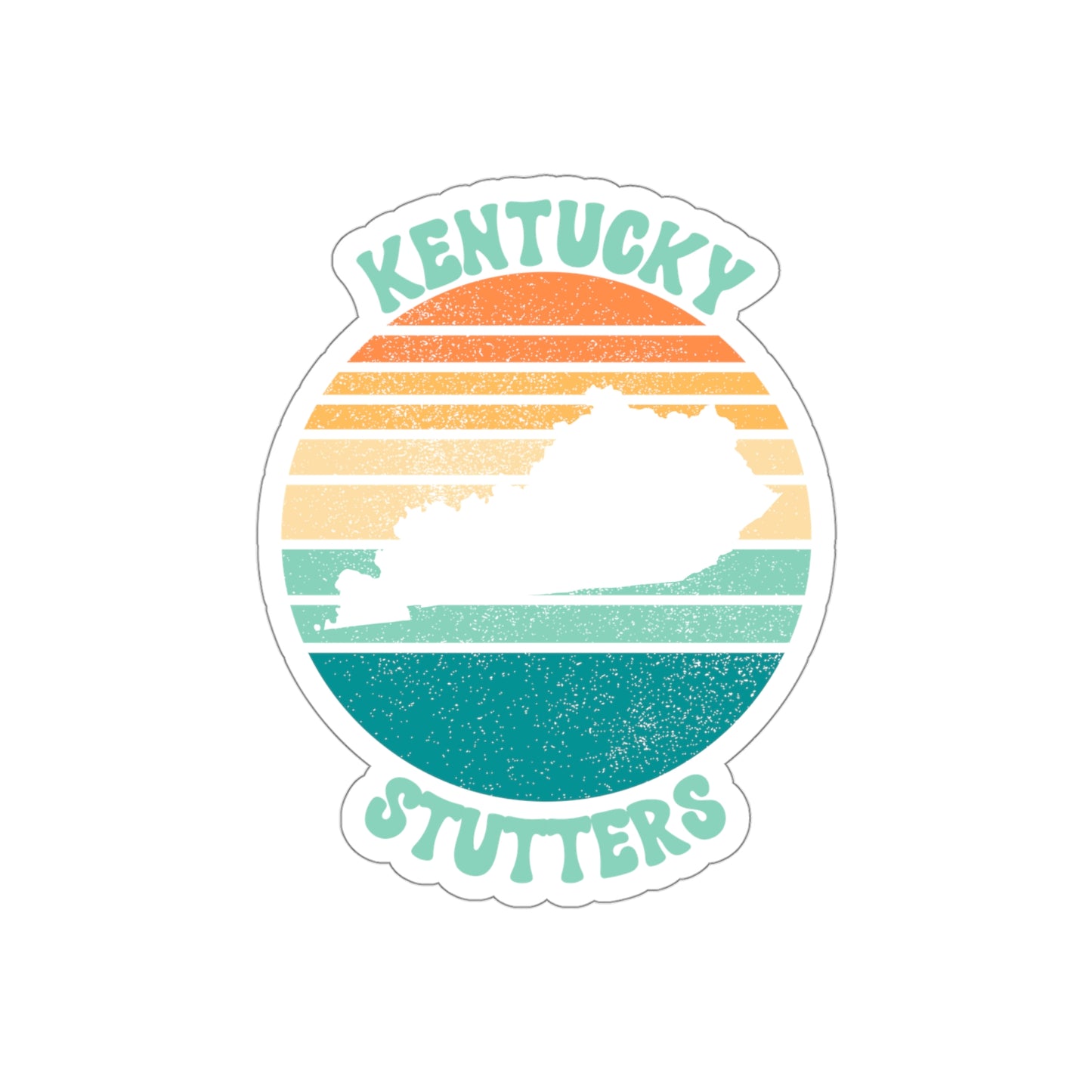 Kentucky Stutters Retro Sun Sticker, 3", 4", 5" or 6"