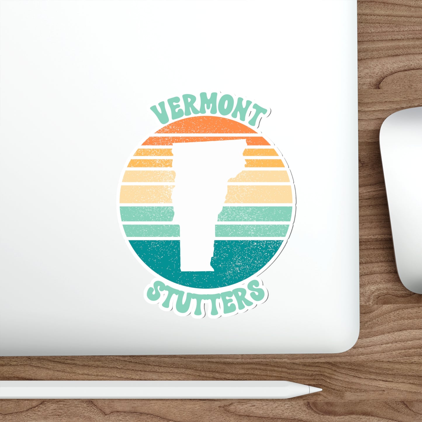 Vermont Stutters Retro Sun Sticker, 3", 4", 5" or 6"