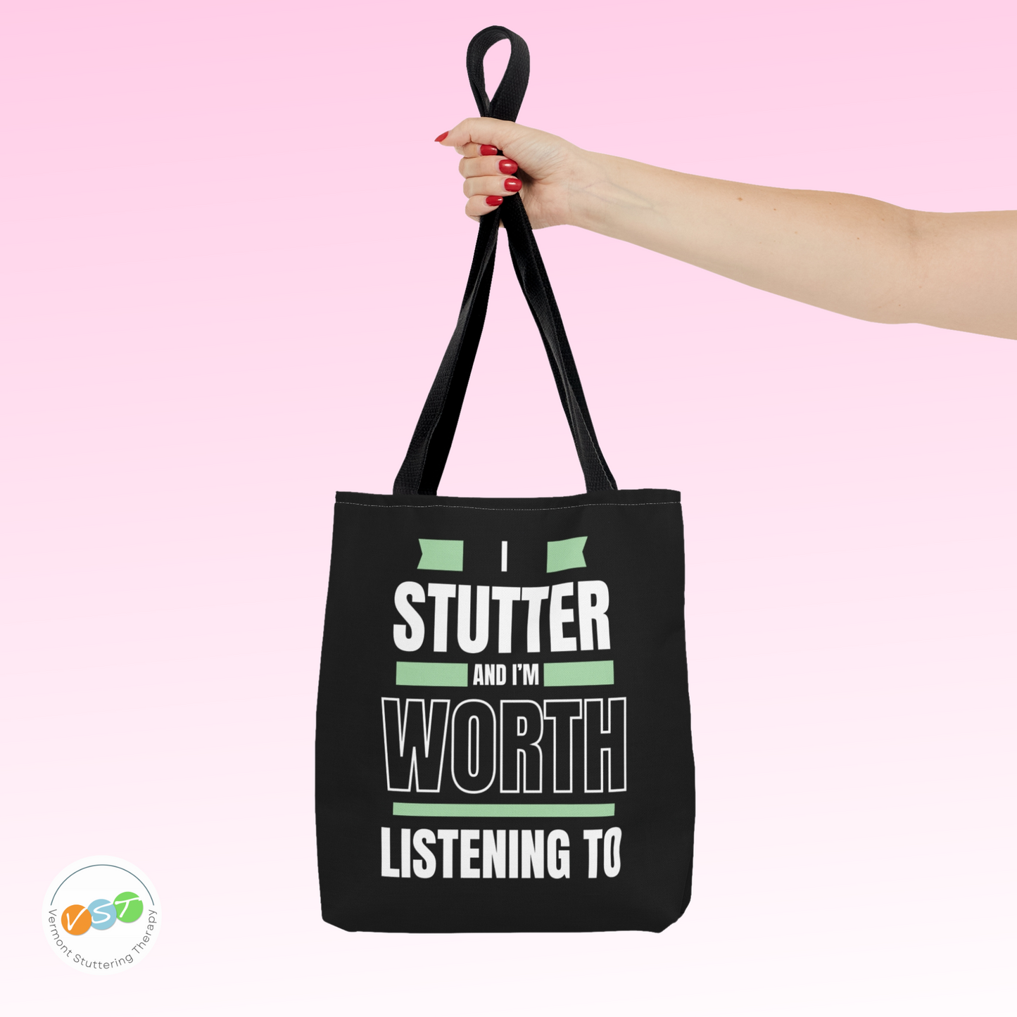 I Stutter and I'm Worth Listening To Tote Bag - Normalize Stuttering Challenge