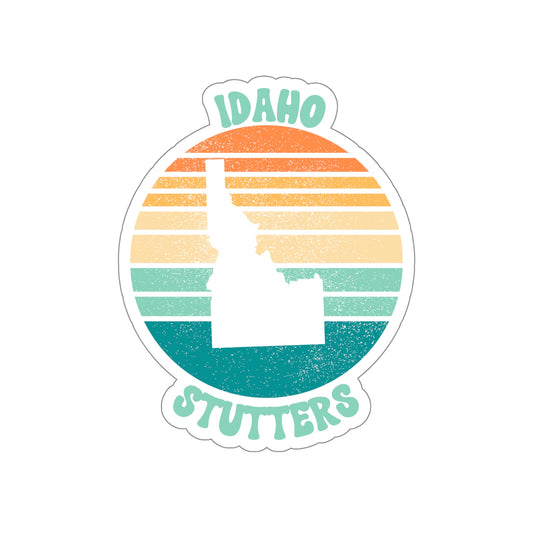 Idaho Stutters Retro Sun Sticker, 3", 4", 5" or 6"