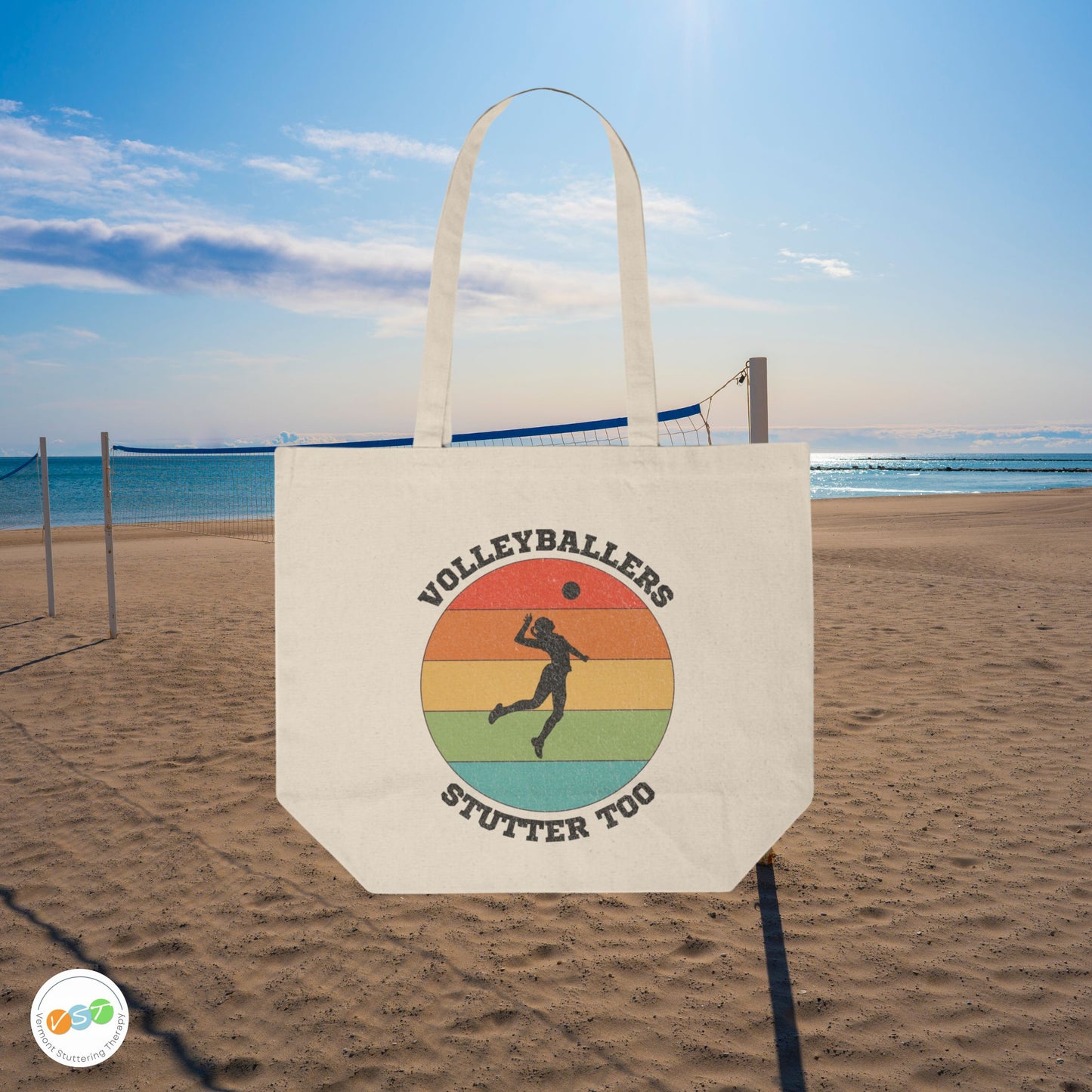 Volleyballers Stutter Too Vball Player Canvas Tote