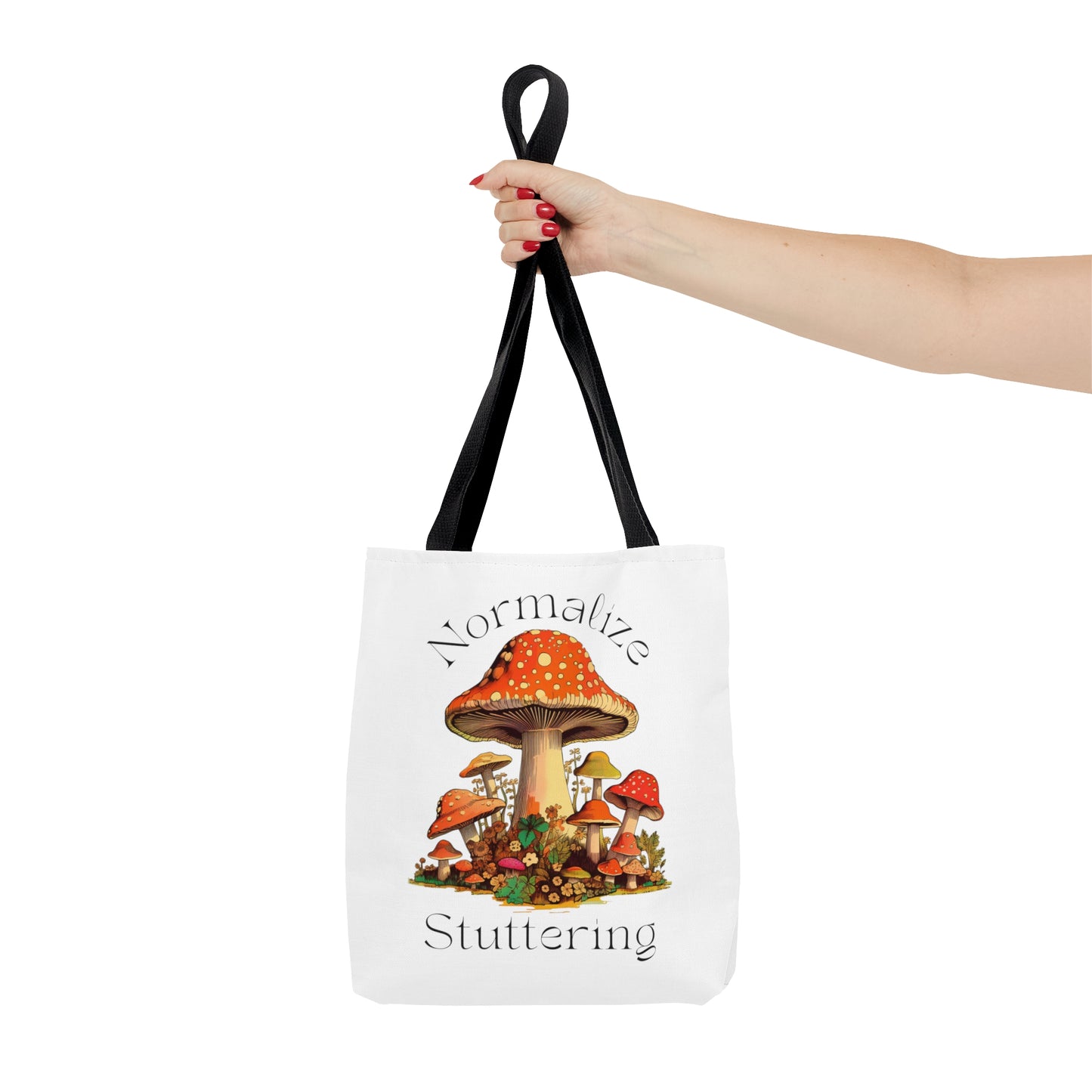 Normalize Stuttering Retro Groovy 70s Mushroom Tote Bag