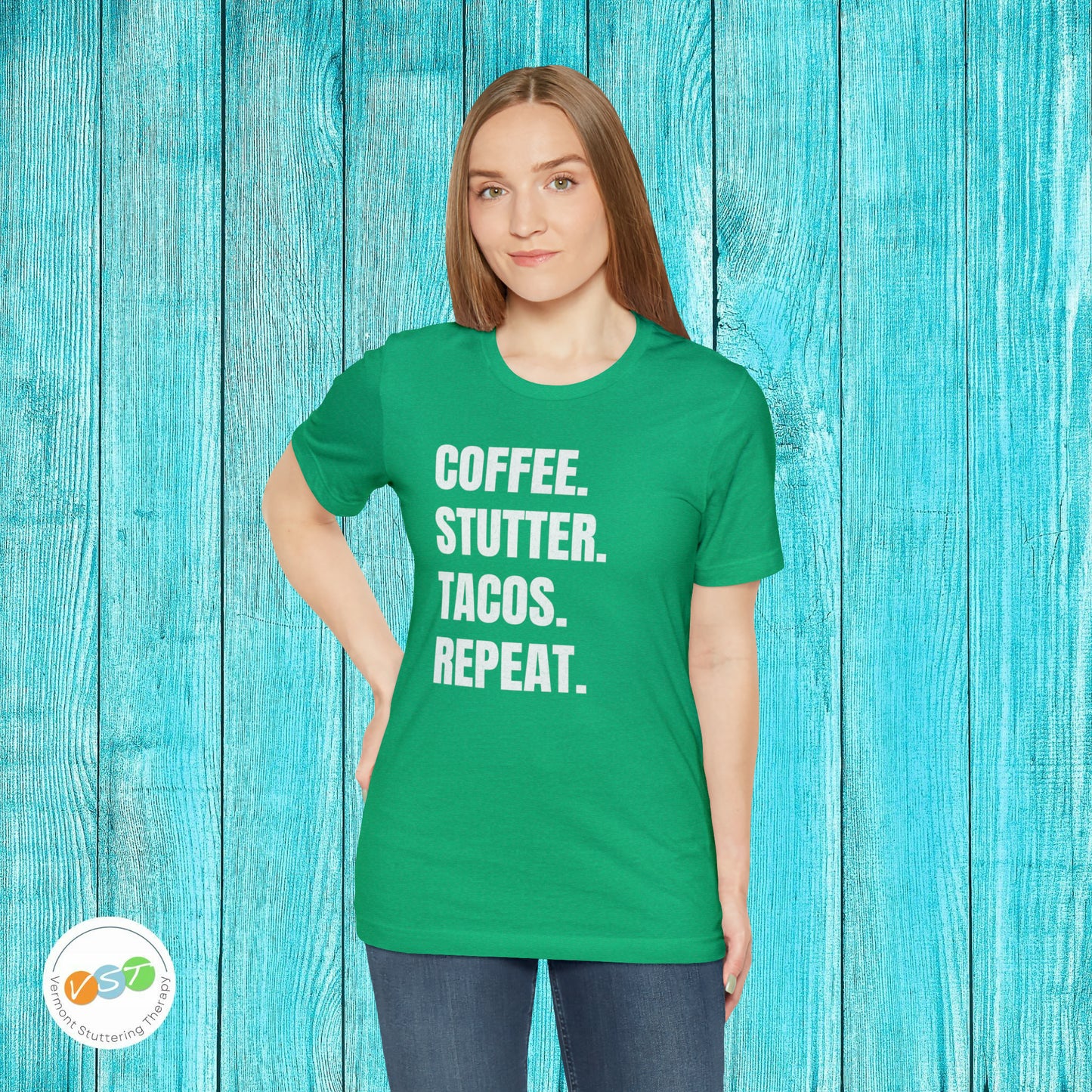 Coffee. Stutter. Tacos. Repeat. T-shirt