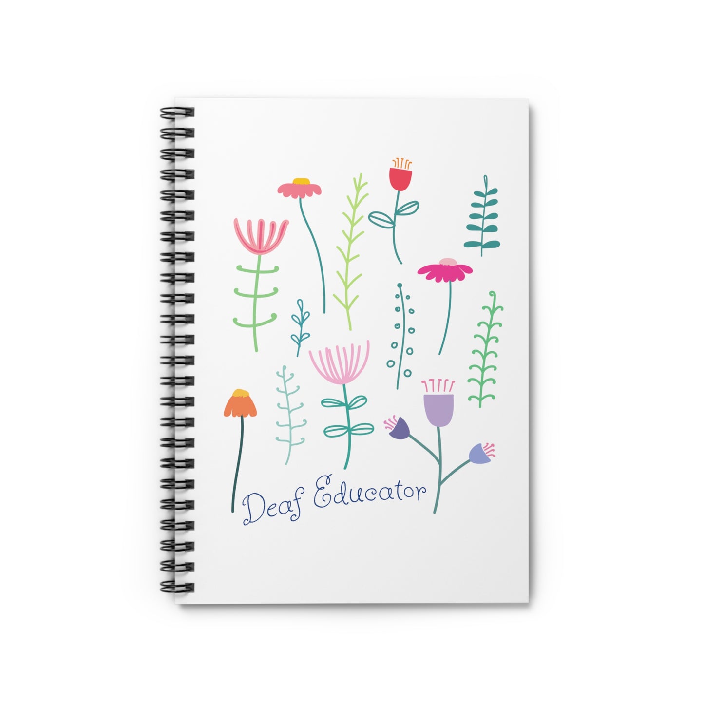 Deaf Educator Floral Notebook - 118 pages