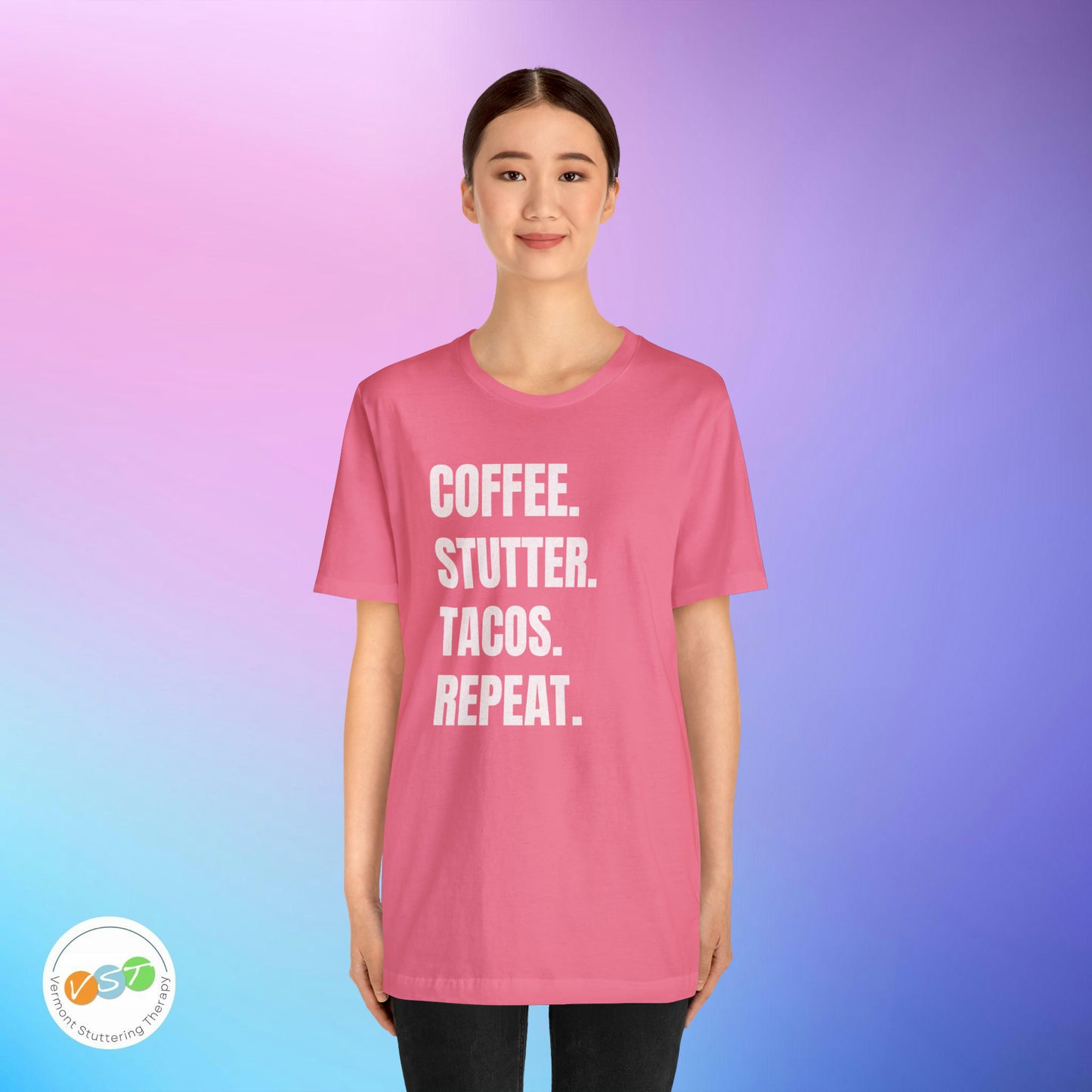 Coffee. Stutter. Tacos. Repeat. T-shirt