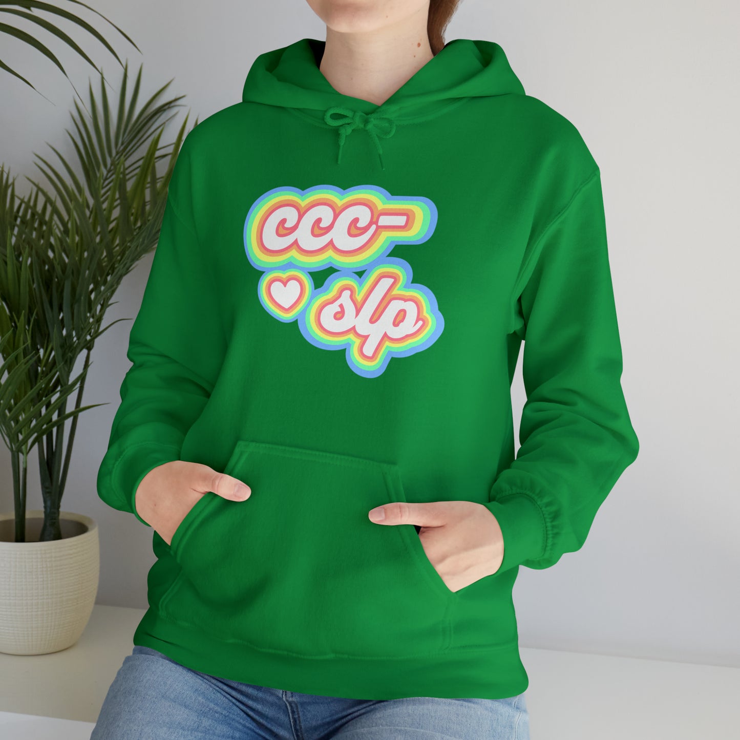 CCC-SLP Pastel Retro Unisex Hooded Sweatshirt for Speech Pathologist