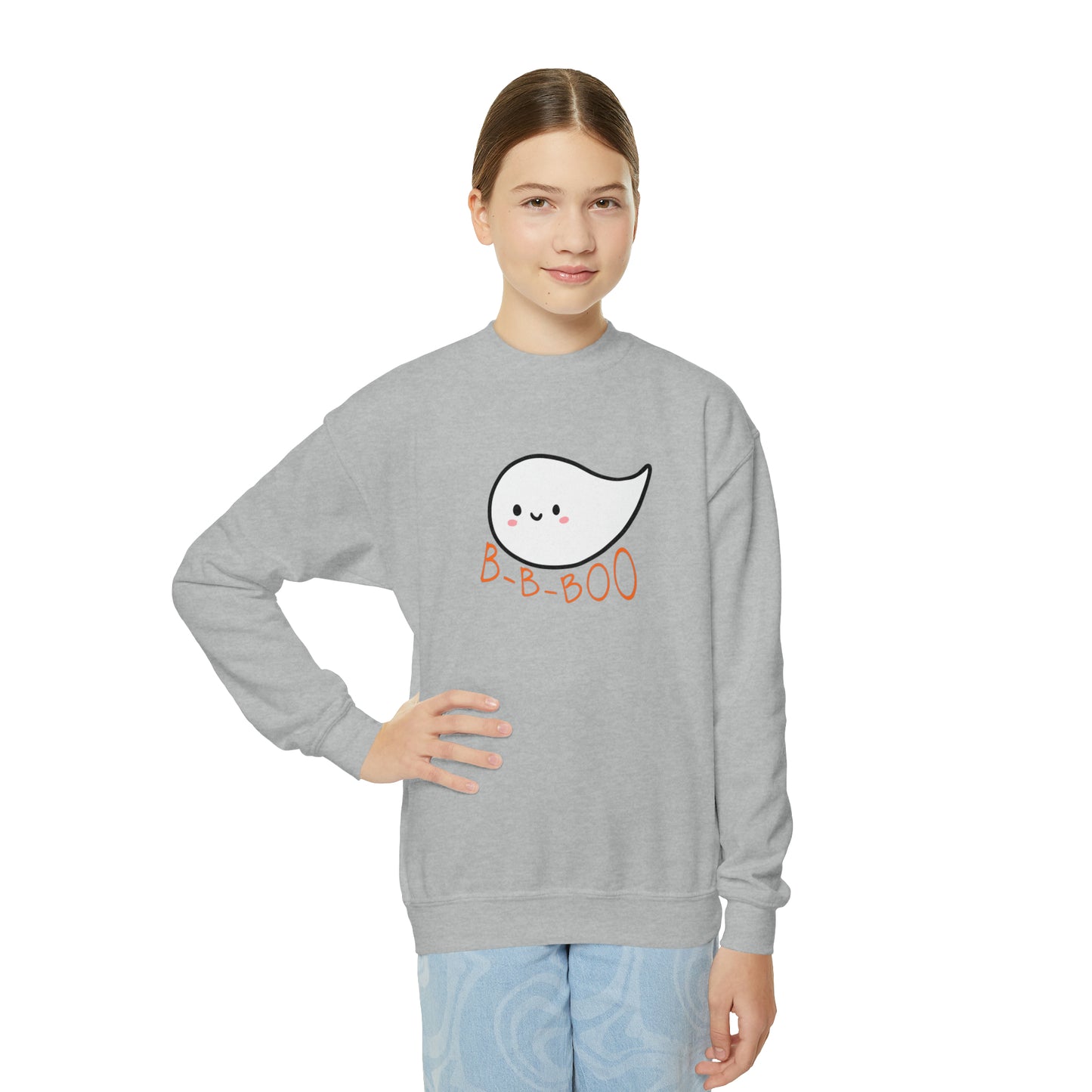 Halloween Stutter Ghost B-B-Boo Youth Sweatshirt