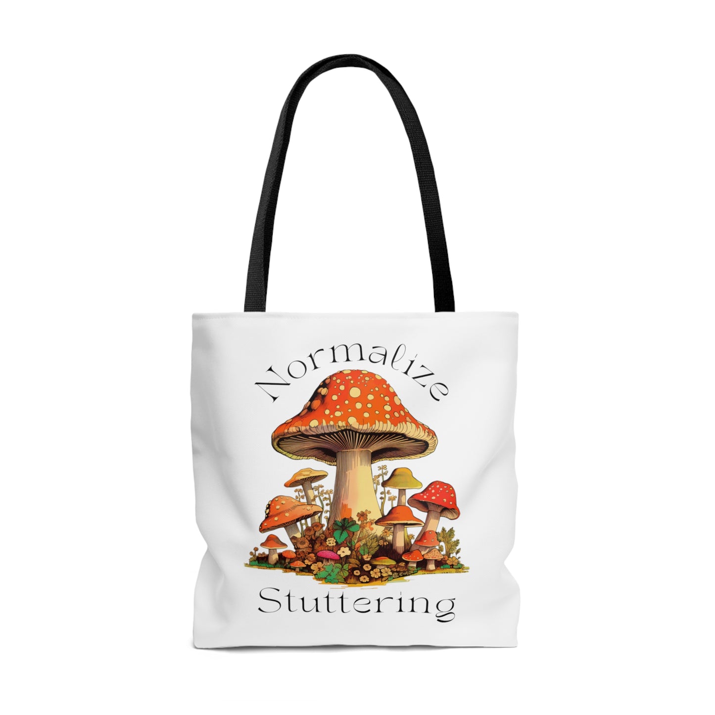 Normalize Stuttering Retro Groovy 70s Mushroom Tote Bag